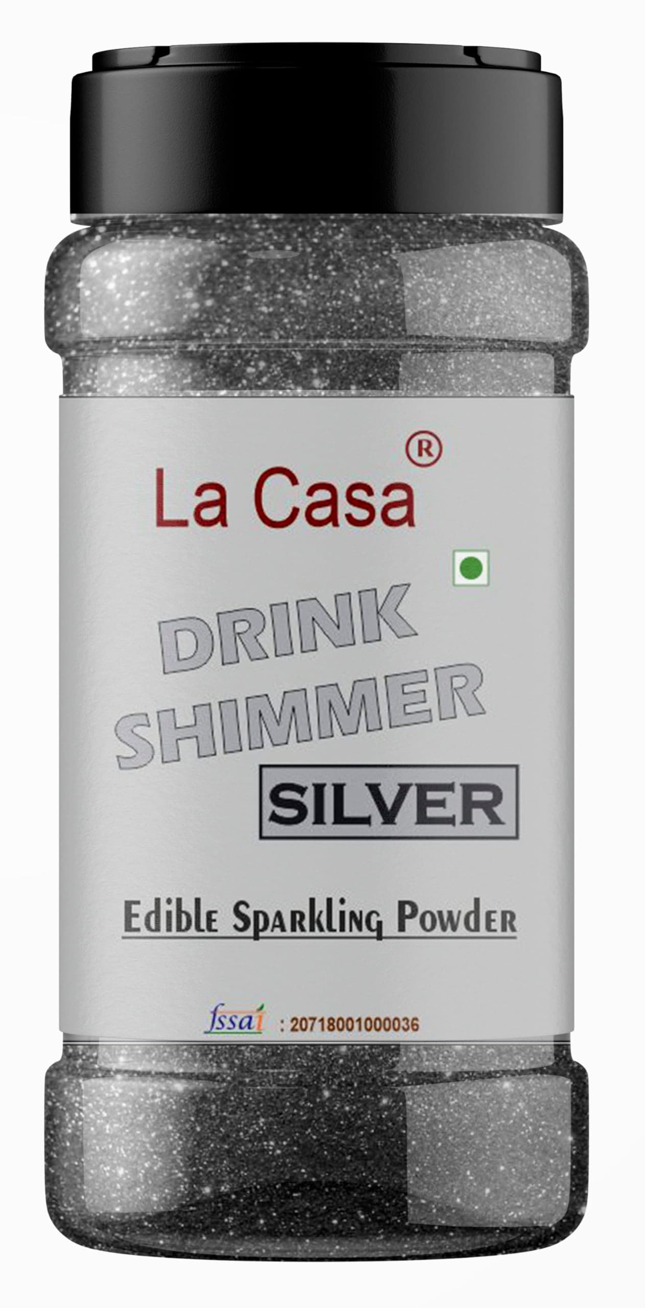 La Casa Drink Shimmer | Silver | Edible Shine/Glow For Drinks/Liquids | 50gm |