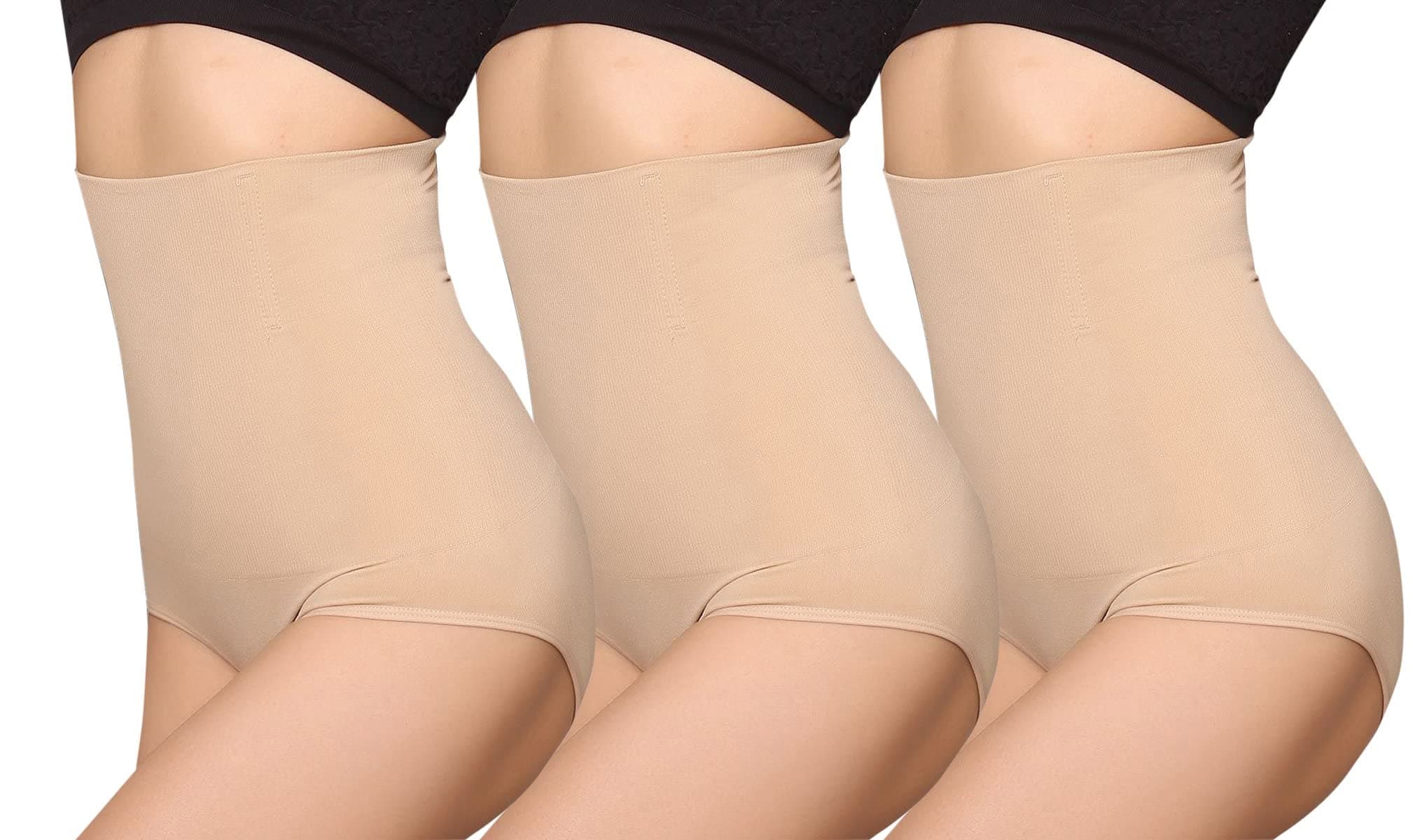 High Waist Postpartum Shapewear with Built-in Panty |Seamless Tummy Control Girdle | 3-Pack