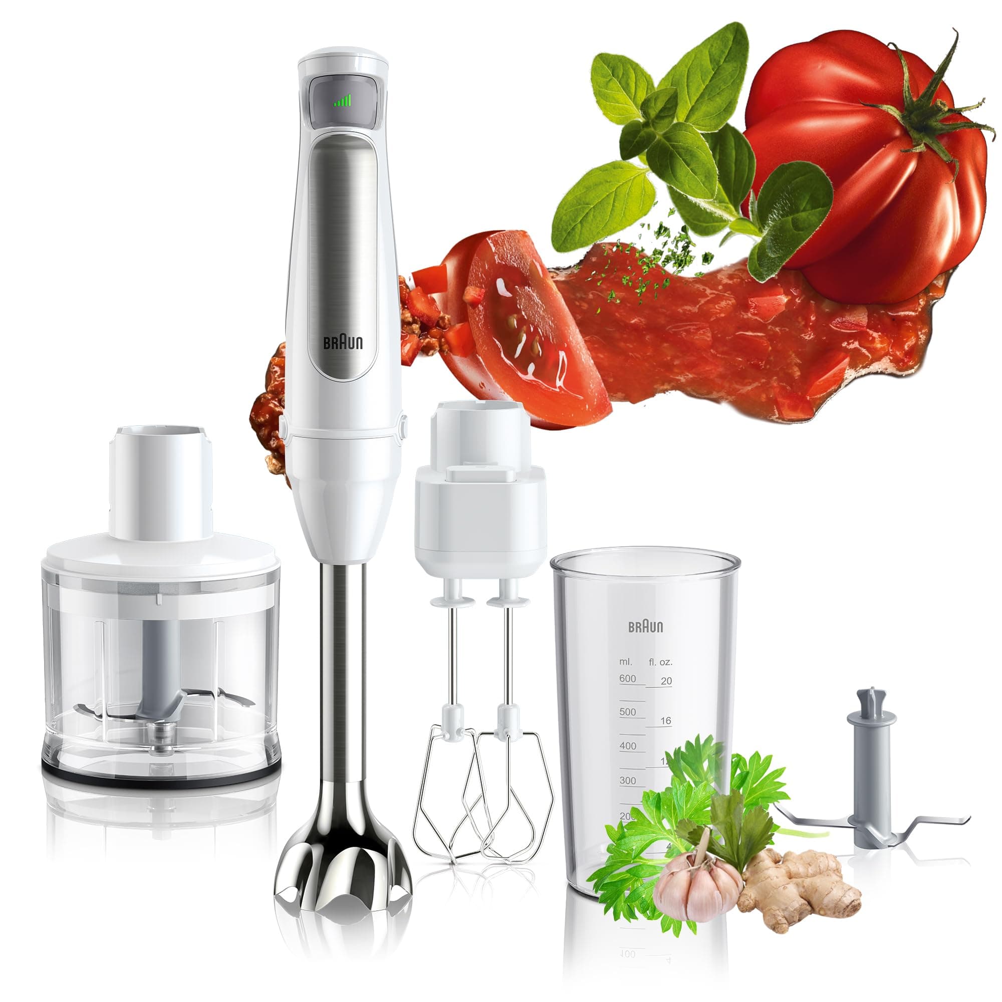 Braun Hand Blender 1000 Watts, 500 ml Mini Food Processor, Double Beater, Active Blade, Easy SmartSpeed and PowerBell Plus Technology - MQ7035BI