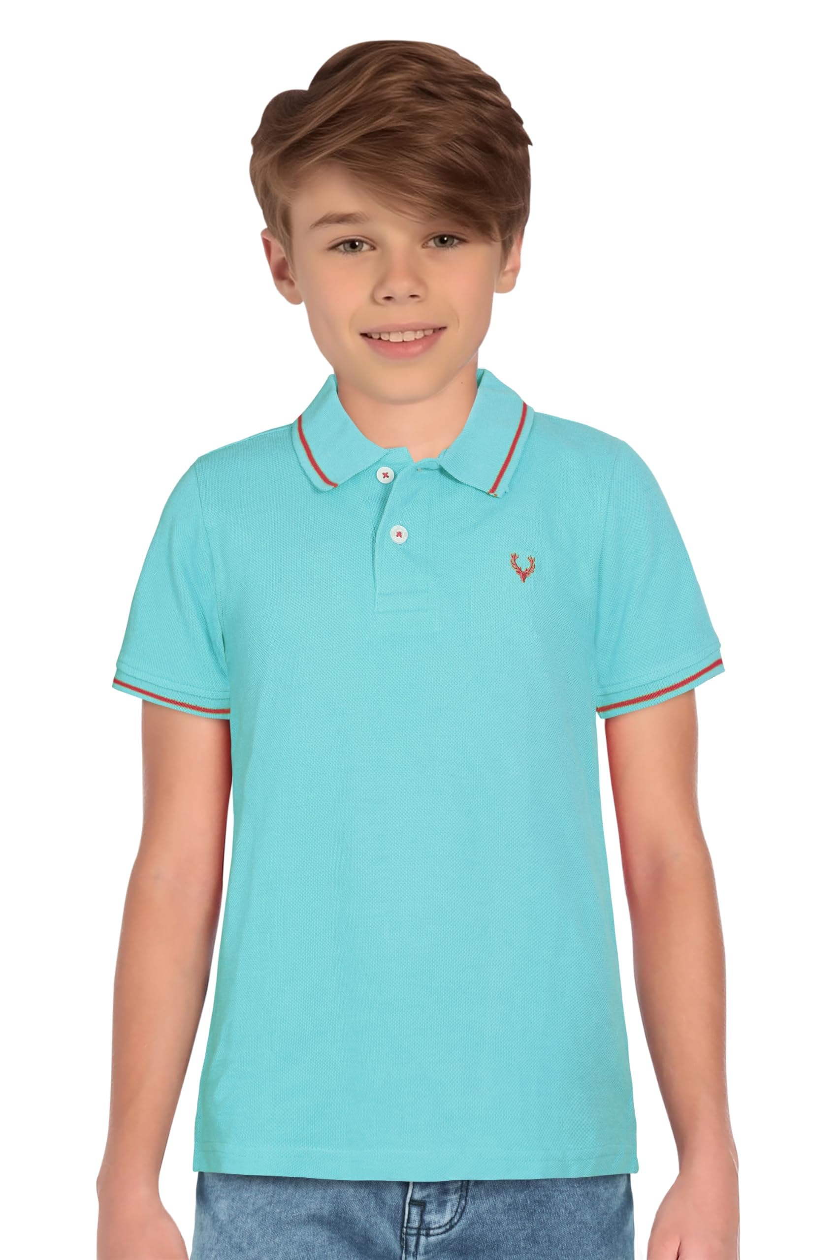 Allen Solly Boys’ Solid Polo T‑Shirt | Soft Cotton Fabric | Smart Casual Everyday Wear