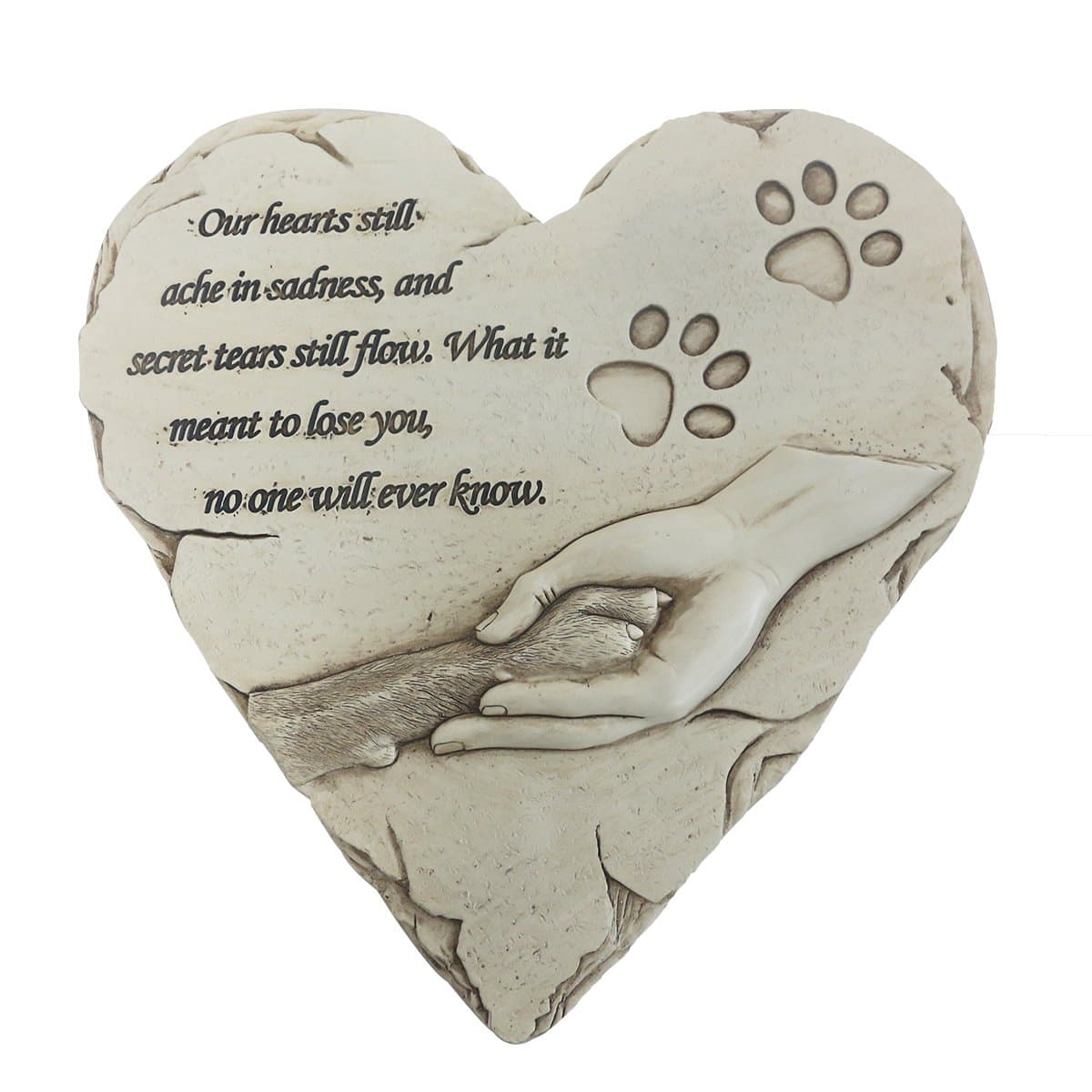 Heart Shaped Pet Dog Memorial Stones Grave Markers, Pet Dog Headstones Memorial Plaques for Garden Backyard Patio or Lawn, Sympathy Pet Dog Memorial Gifts Remembrance Loss Gifts, 9.6"x9.5"