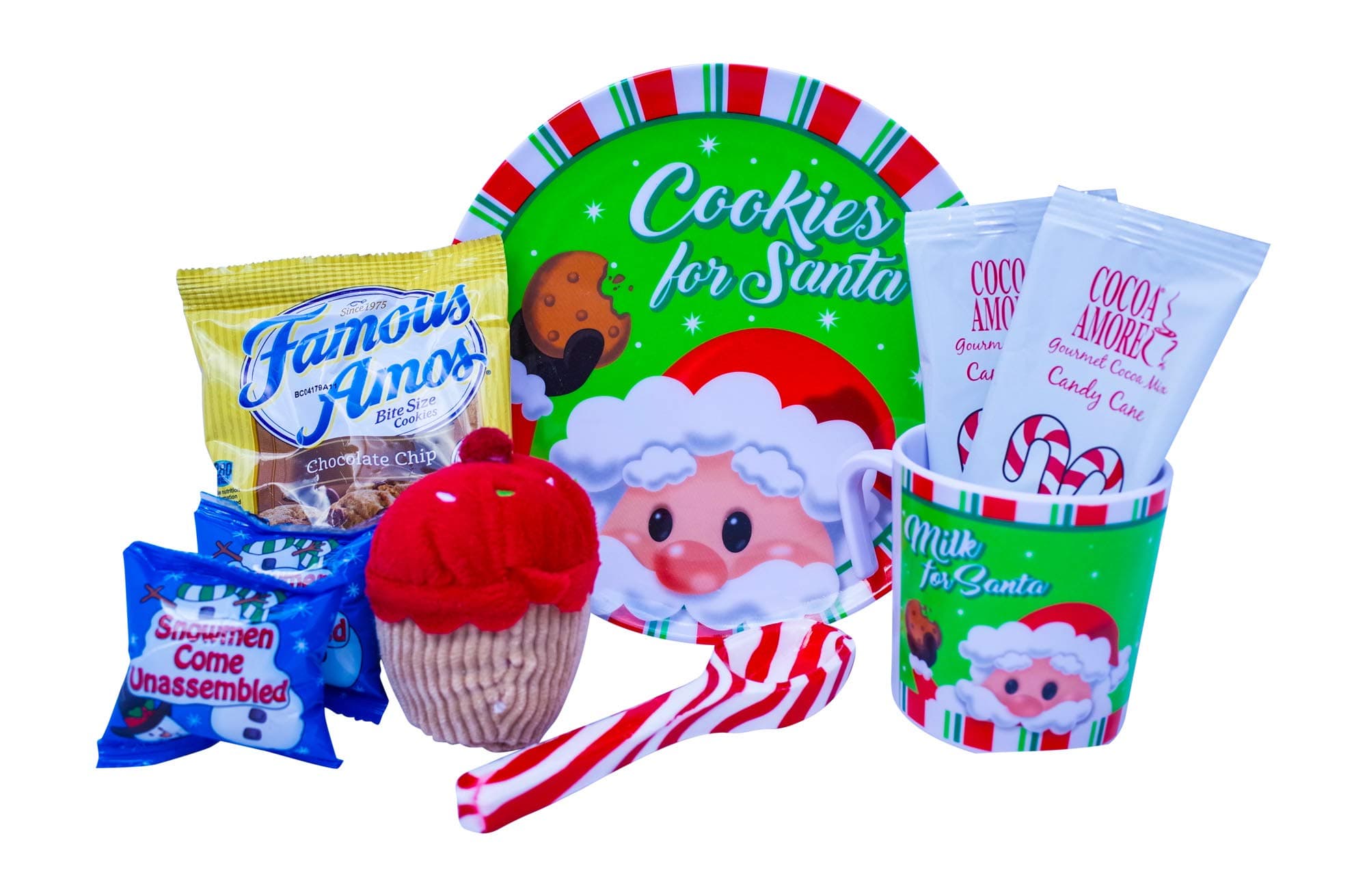 Christmas Hot Cocoa and Cookies Gift For Kids With Mug, Plate, Hot Chocolate, Marshmallows, Cookies, Xmas Plush, and a Candy Cane Spoon - Best Gift Idea For Children or Grandchildren