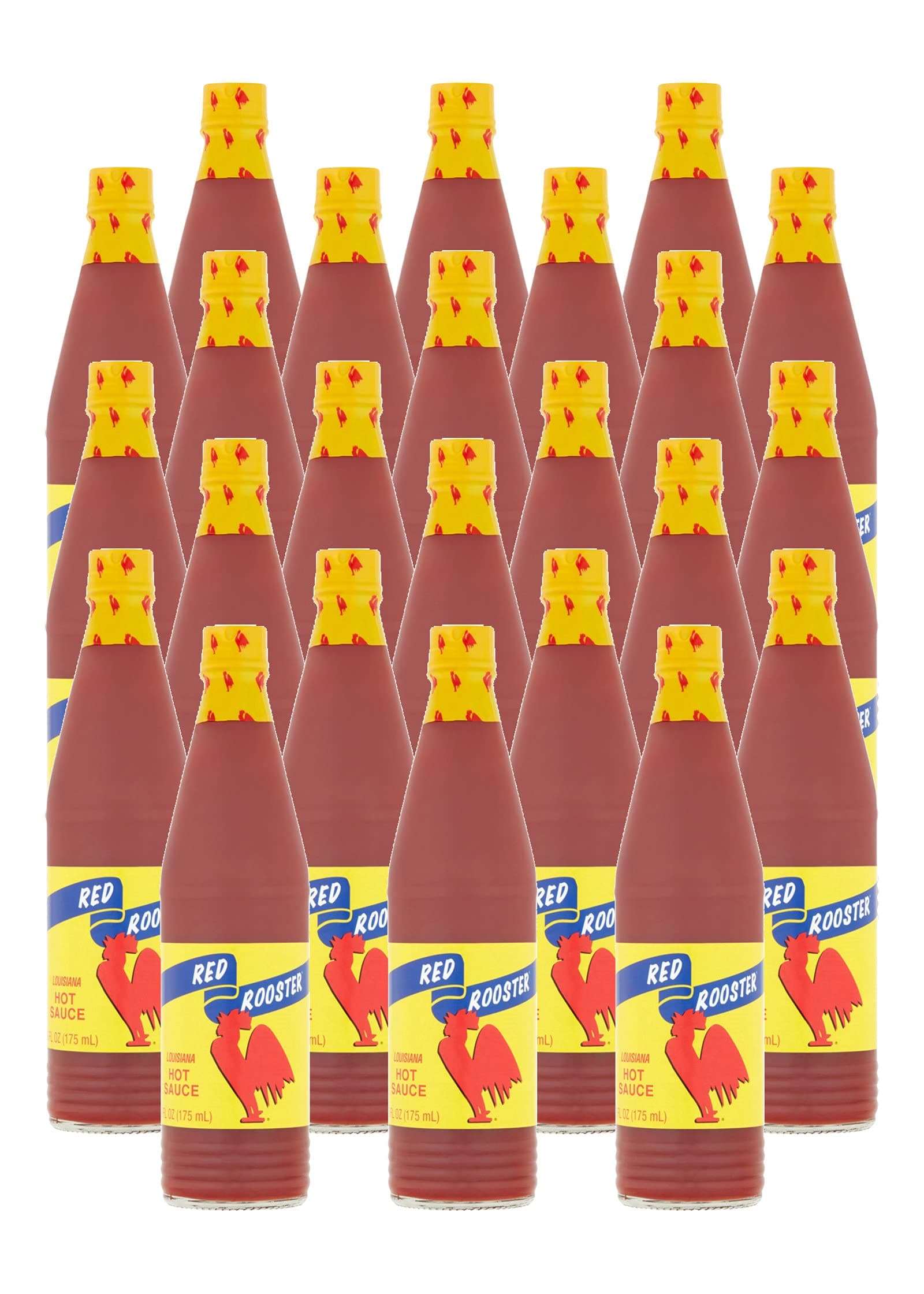 Louisiana Brand Red Rooster Hot Sauce, Made from Aged Peppers & Distilled Vinegar, 35 Servings Per Container, Kosher, 6 Ounce Bottle (Pack of 24)
