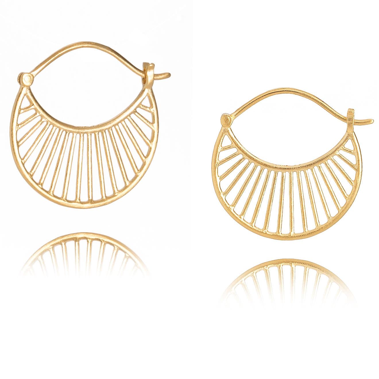 Gold Creoles Earrings Daylight by Pernille Corydon 18k Gold Plated Sterling Silver - E571g