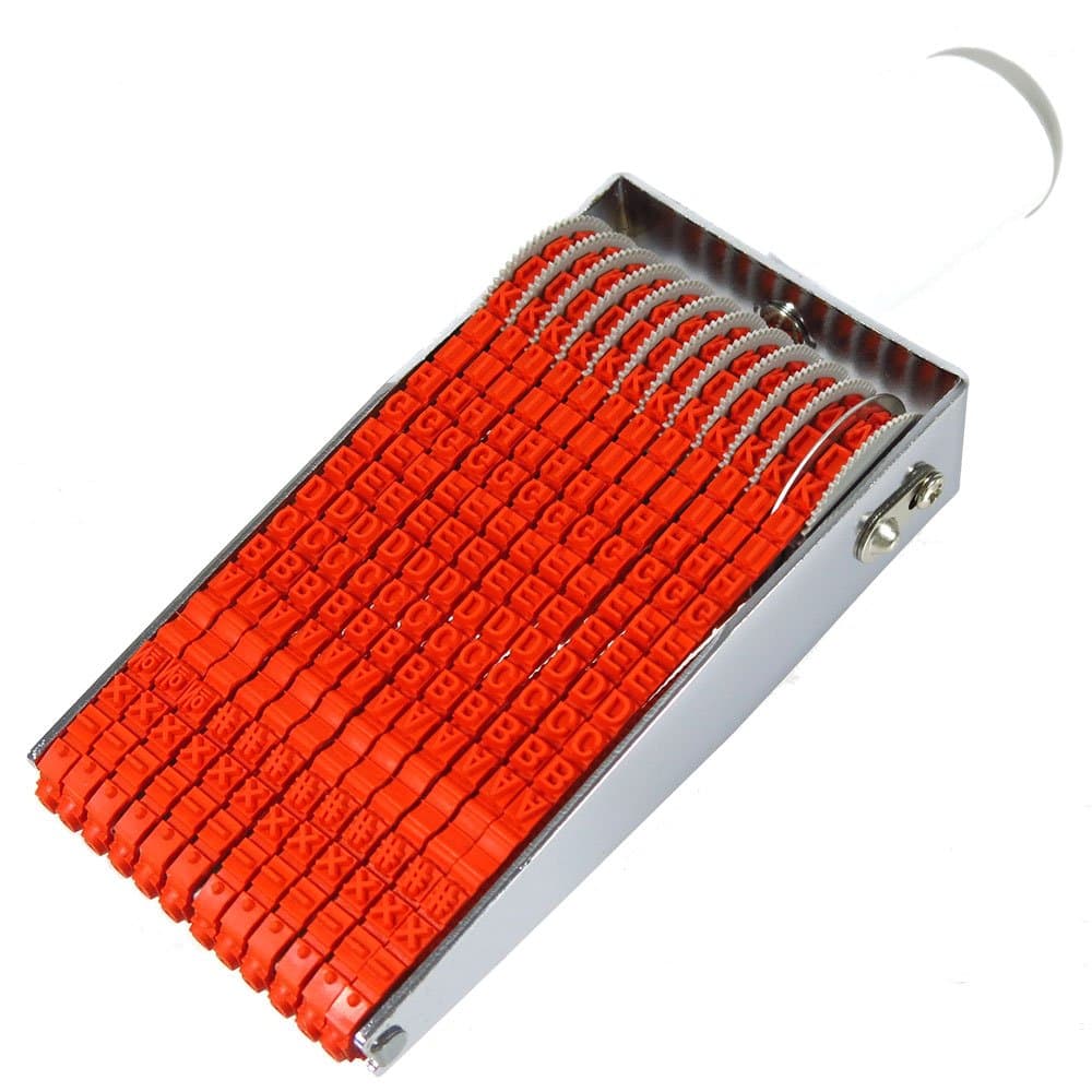 12 Digit DIY Manual Numbering Letter English Alphabet Name Number Stamp Rubber Band / 2.20"x0.15" (56x4mm)