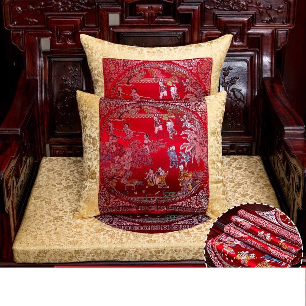 Chinese Style Cushion Back Cushion Chinese Style Pillow Solid Wood Bed Cushion 35x50 cm (14x20 inch) T-core Cushion