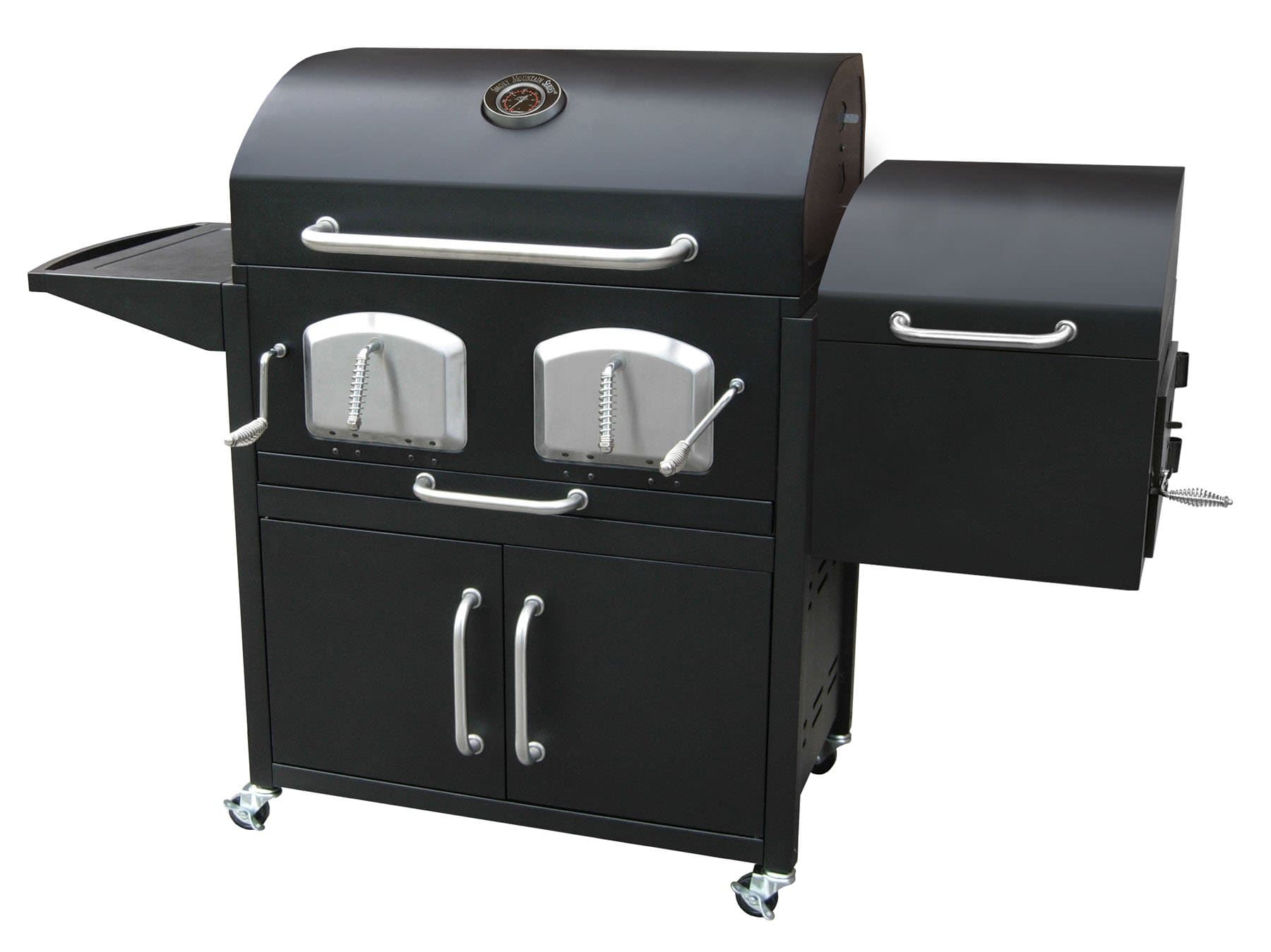 Landmann 591320 Smoky Mountain Bravo Premium Charcoal Grill with Offse, Black