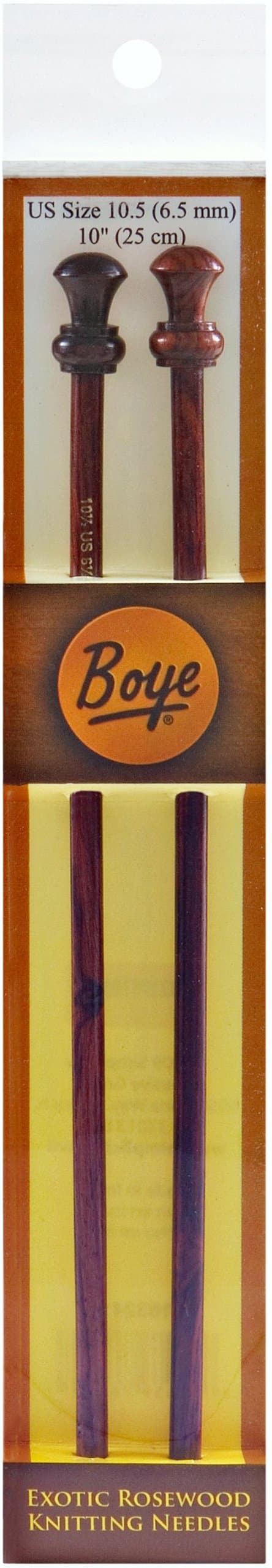 Boye 10-Inch Rosewood Knitting Needles, Size 10-1/2