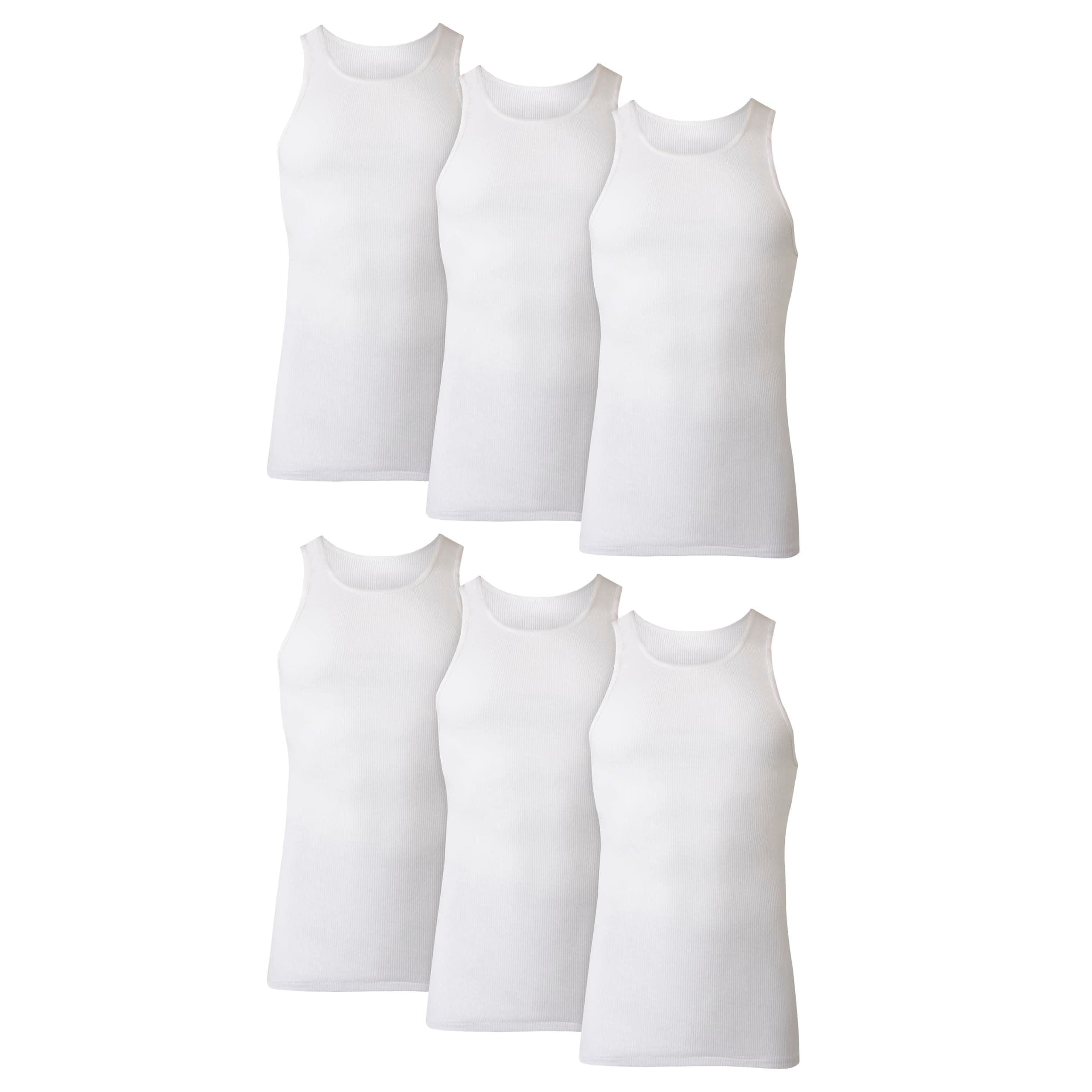 Hanes Men's Tagless ComfortSoft Dyed Tank Undershirt, 6 Pack