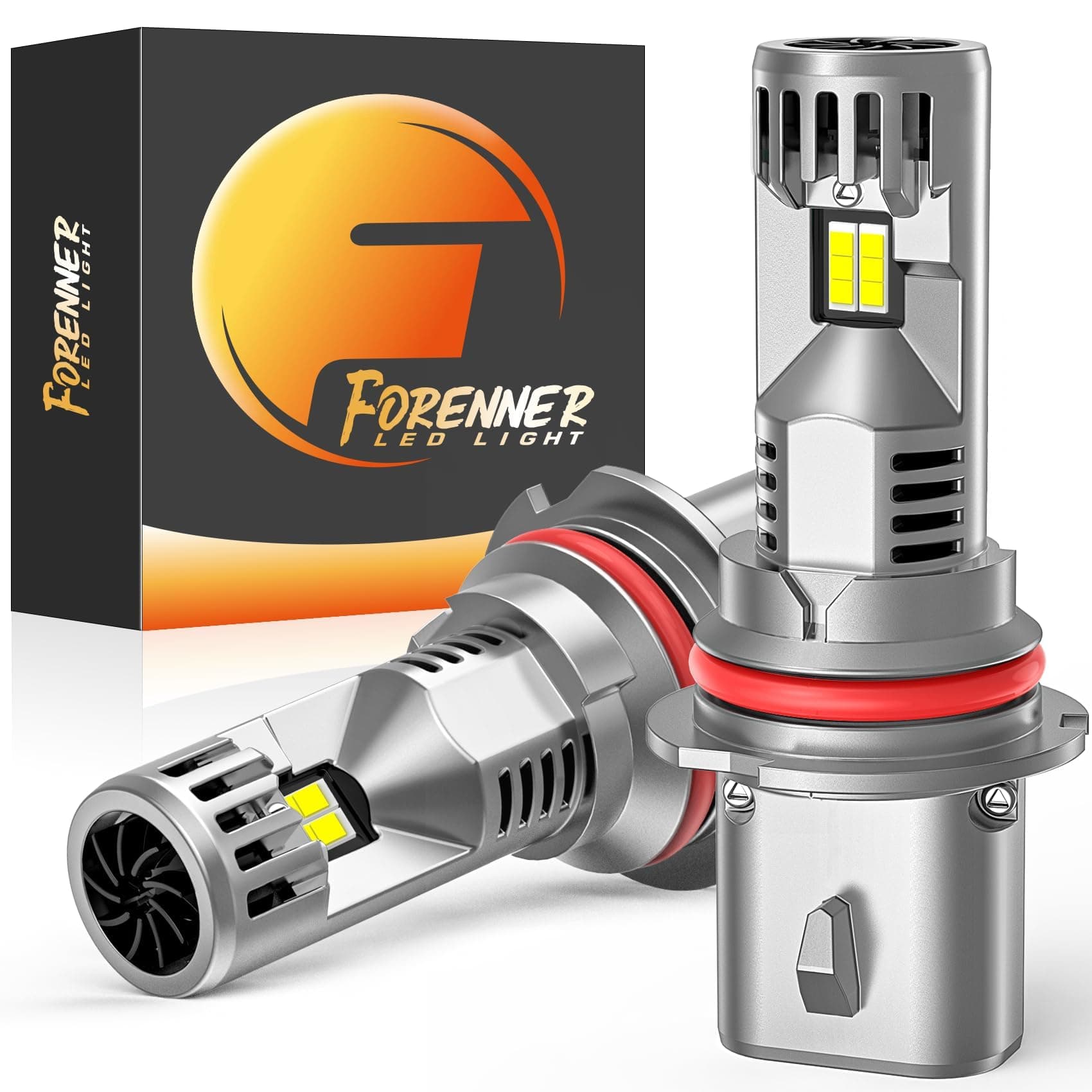 Fahren Upgraded 9007/HB5 Led Bulbs, 40000LM 1200% Brighter 6500K Cool White, 1:1 Mini Size IP68 Waterproof 9007 Fog Lights, Quick Installation, Pack of 2