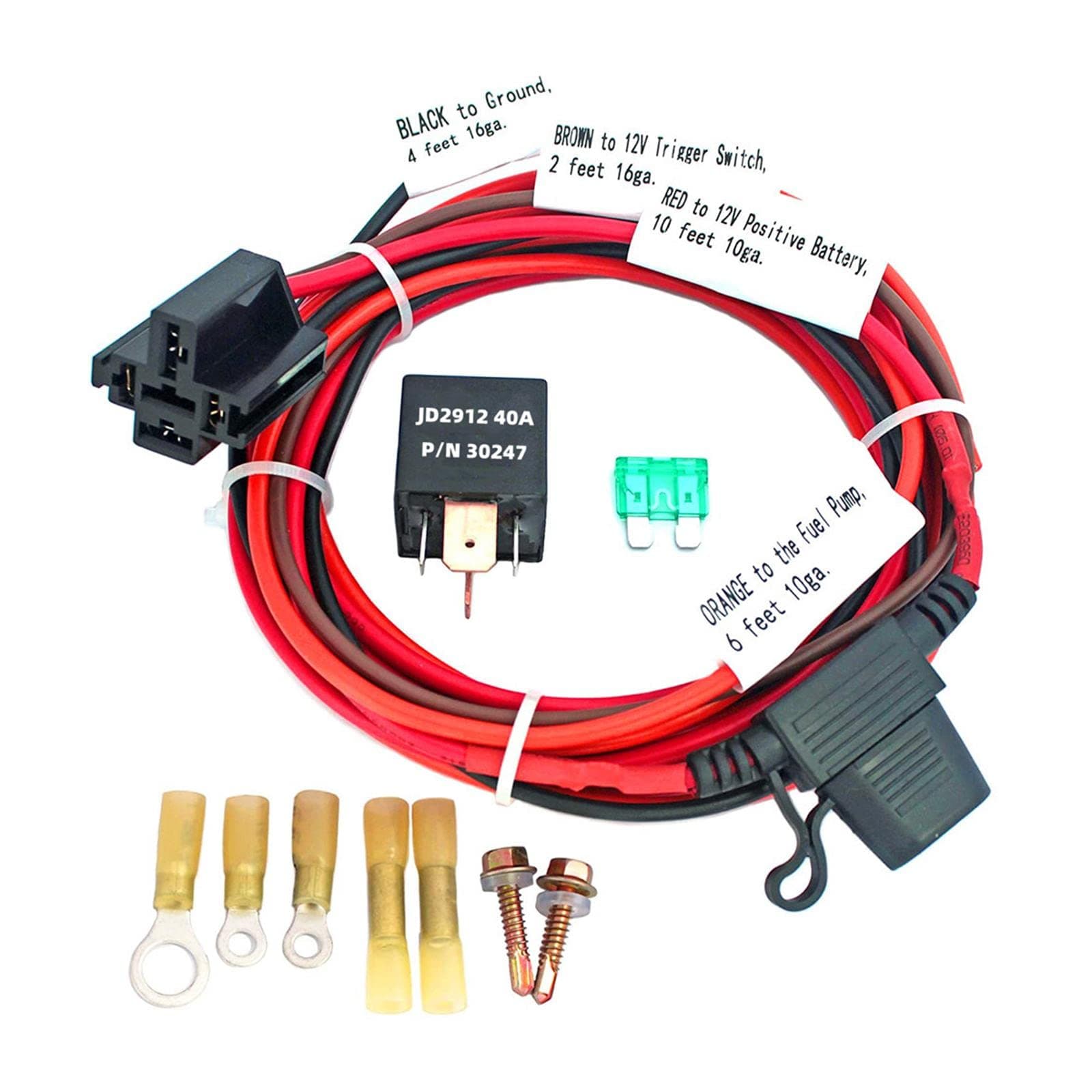 LOOM TREE® Professional Electric Fuel Pump Relay Set for 12V System Vehicles| Parts & Accessories | Car & Truck Parts | Air Intake & Fuel Delivery | Fuel Pumps