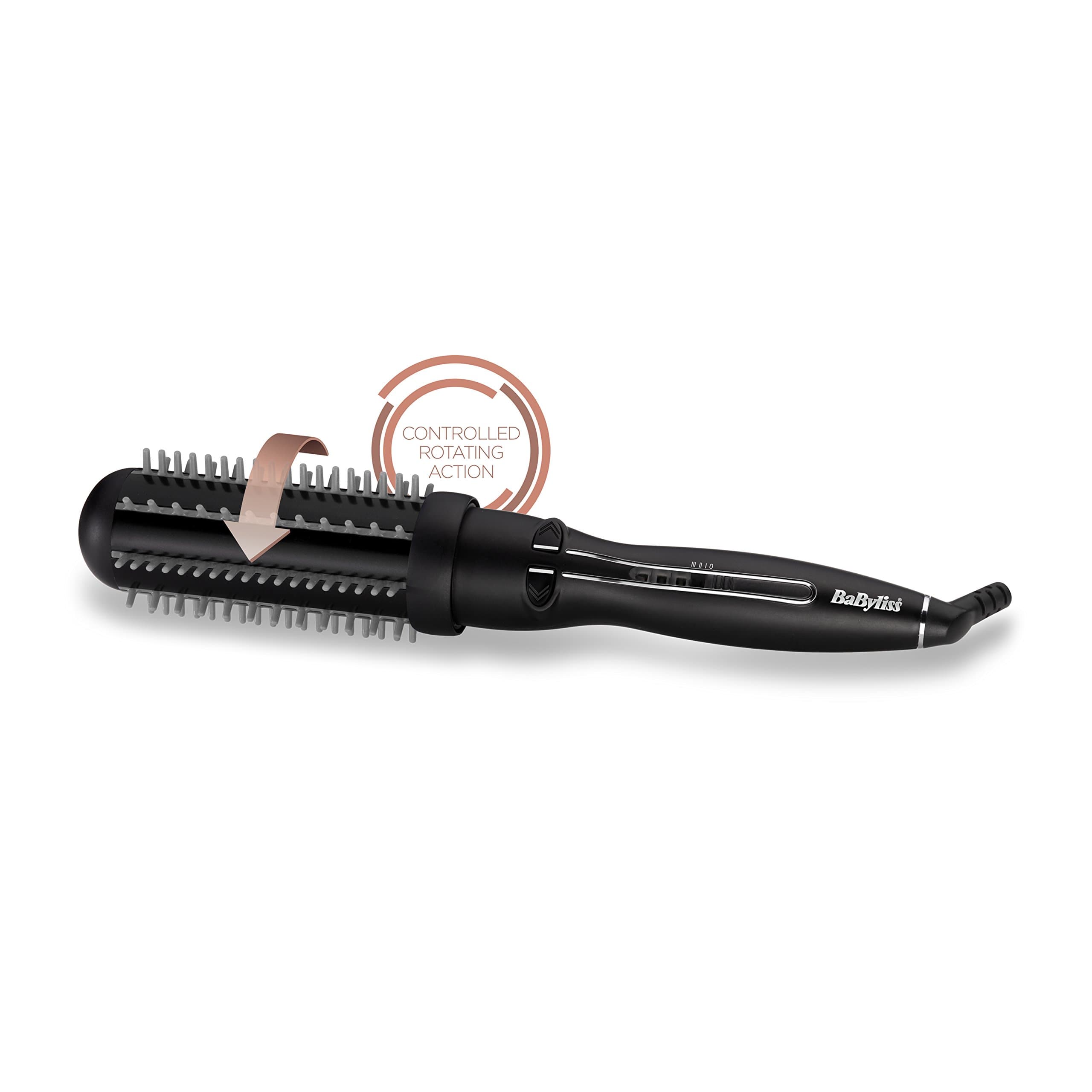 BaByliss Sheer Volume Rotating Heated Brush, Large 50mm rotating barrel, BLack