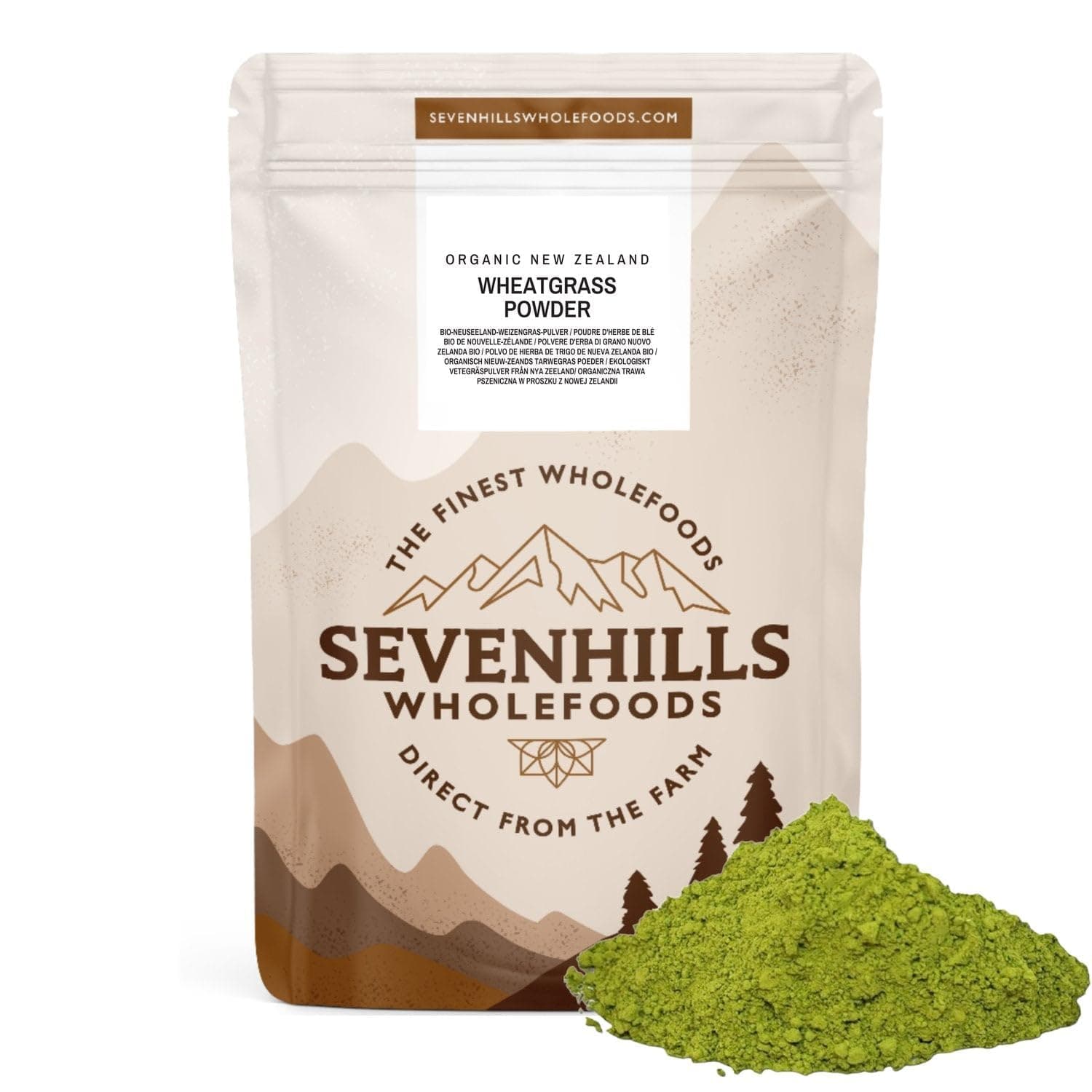 Sevenhills Wholefoods Organic New Zealand Wheatgrass Powder 500g