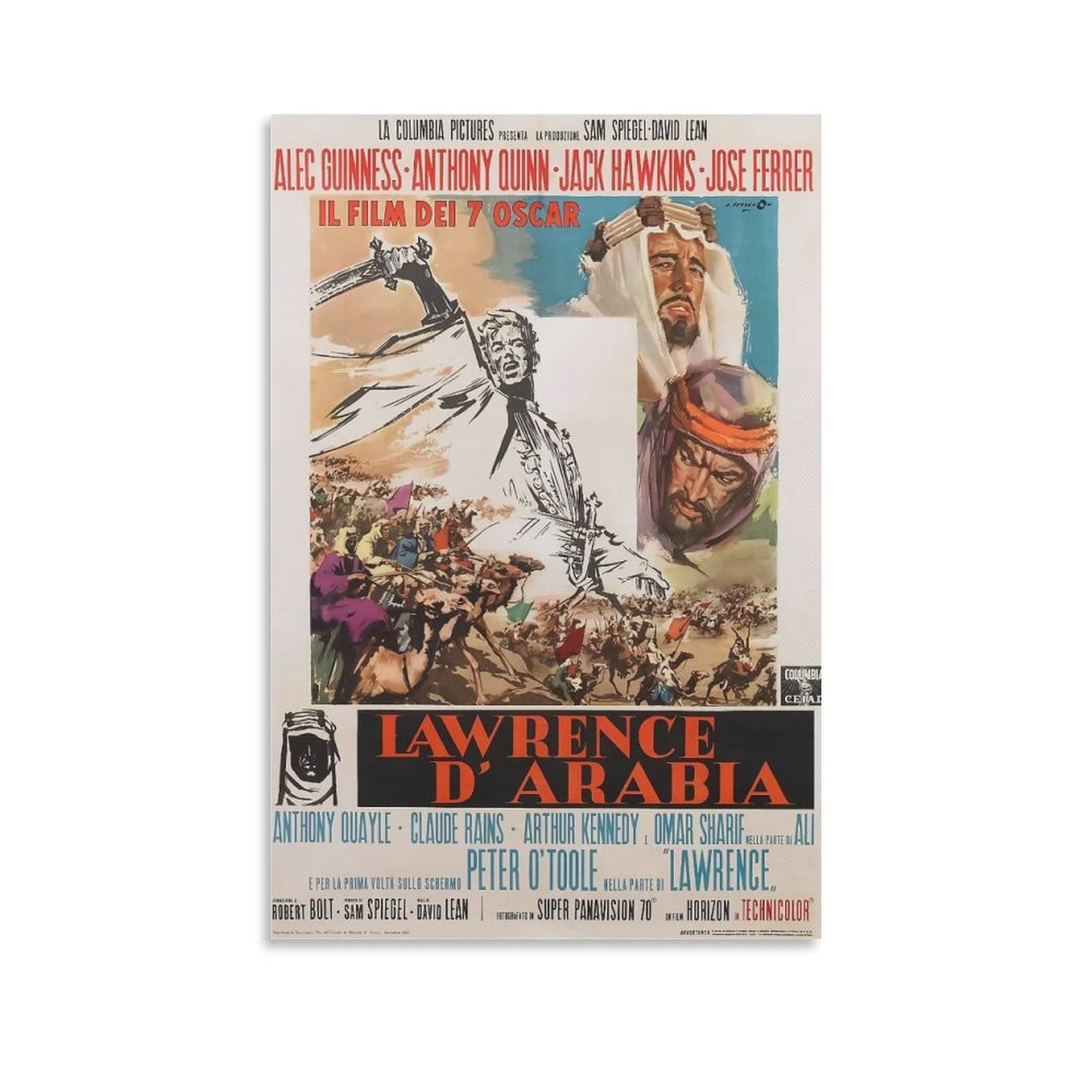 SSJS Lawrence D Arabia Film Posters Wall Art For Home Office Wall Classroom Decor Office Wall Art Home Gym Posters Canvas Painting 24x36inch(60x90cm)