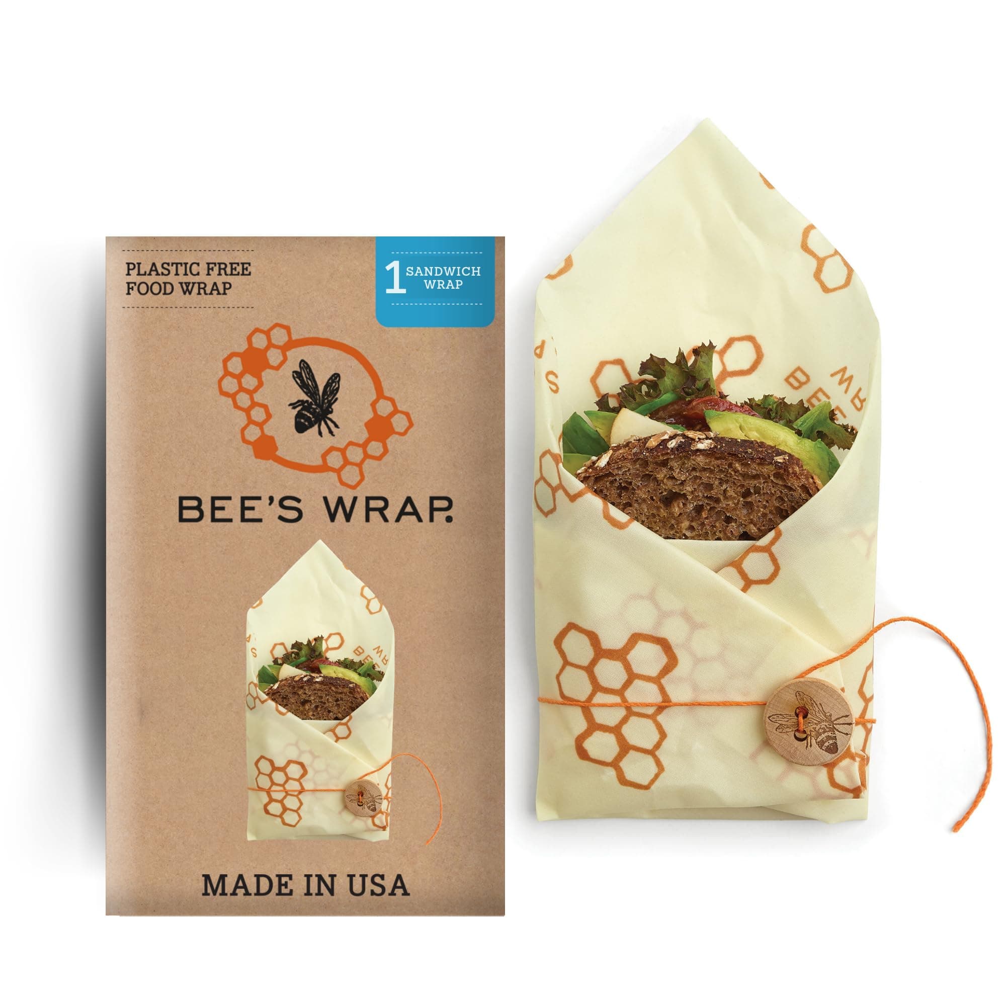 Bee's WrapSingle Sandwich , 33 x 33 cm / 13 x 13 inch, Beige