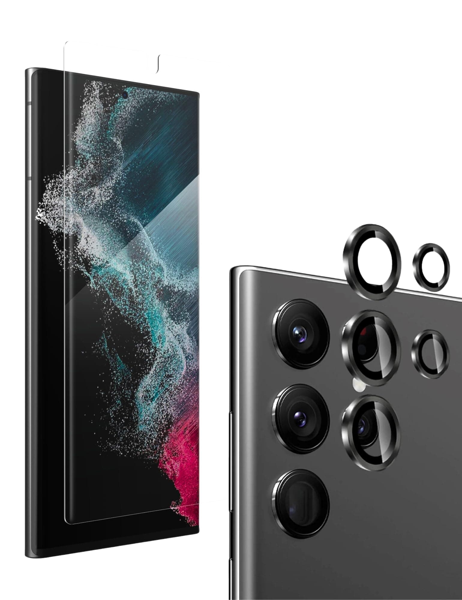 Smart Alien Screen Protector and Camera Protector Compatible with Samsung Galaxy S23 Ultra 5G Works with Fingerprint Scanne and Anti-Bubble Technology