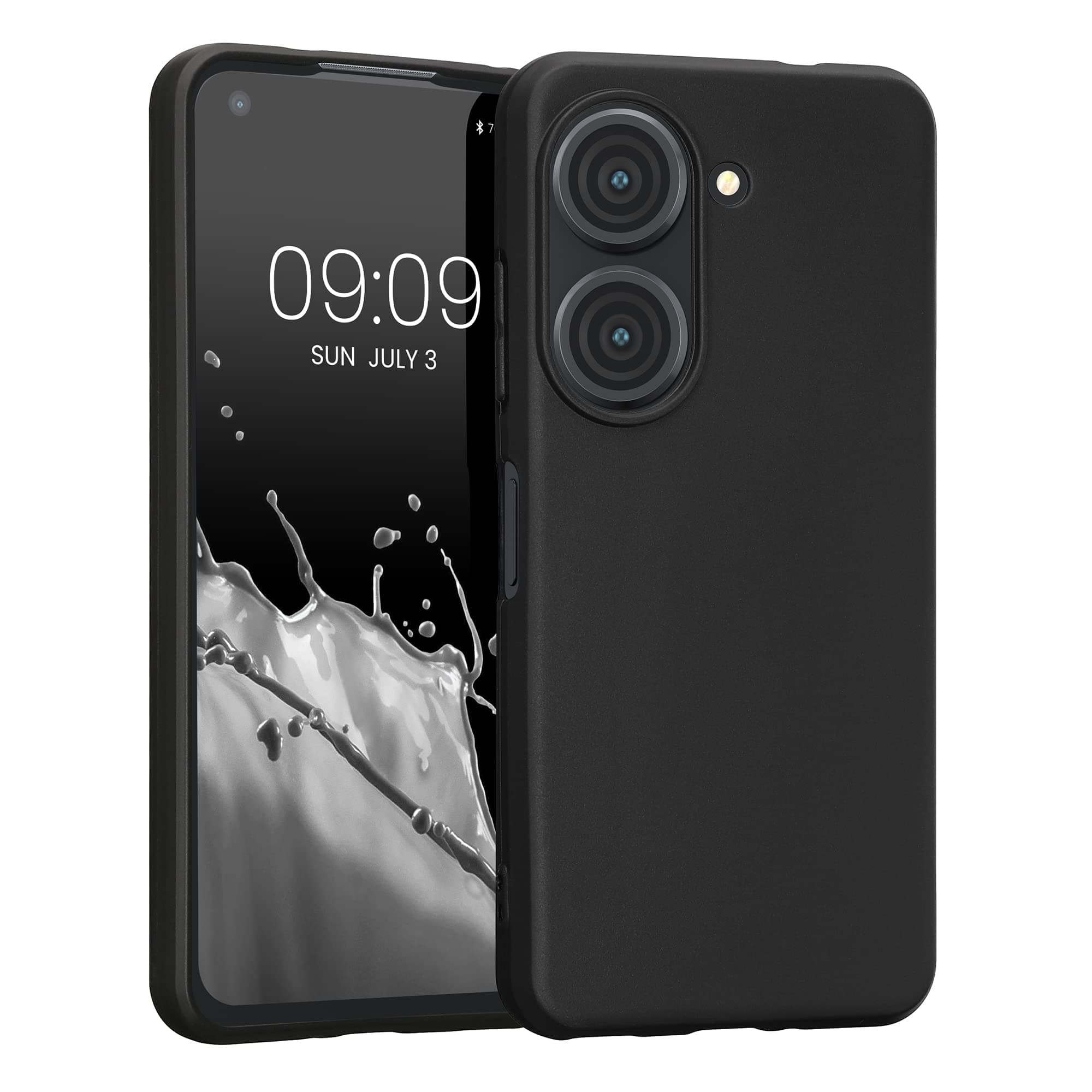 kwmobile Case for ASUS Zenfone 10 / Zenfone 9 Case - Soft Cover - Shockproof TPU Material - Wireless Charging - Black Matte