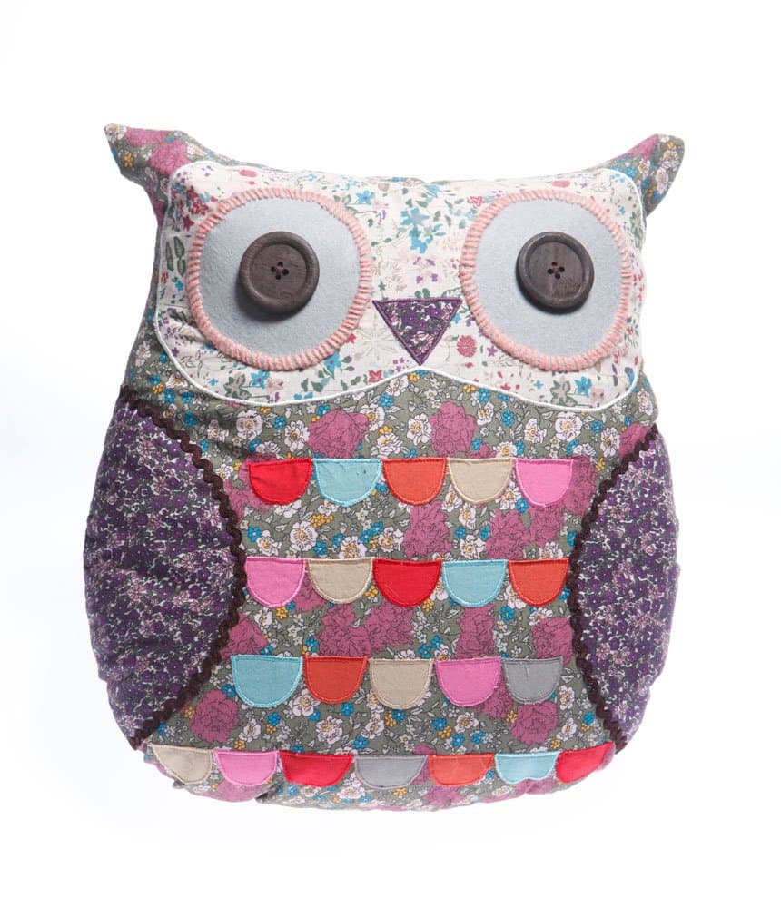 Sass and Belle Molly Vintage Owl Cushion with Inner
