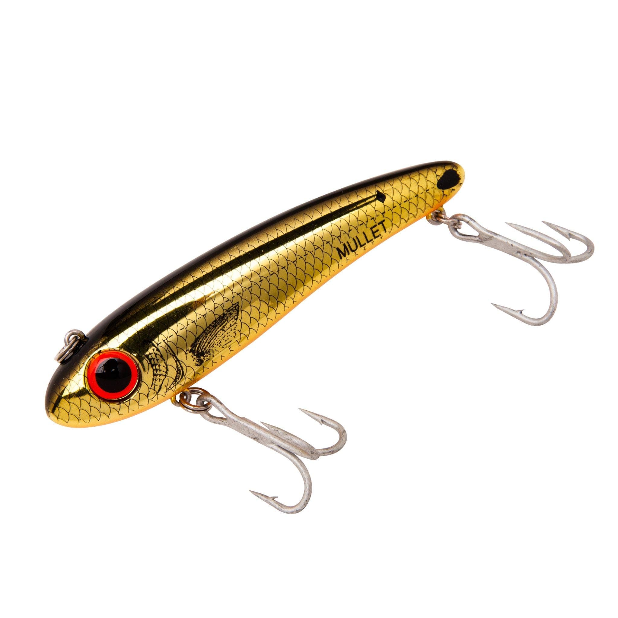 Bomber Lures Mullet Slow-Sinking Twitch / Walking Saltwater Fishing Lure - Excellent for Speckled Trout, Redfish, Stripers and More, 3 1/2 Inch, 5/8 Ounce