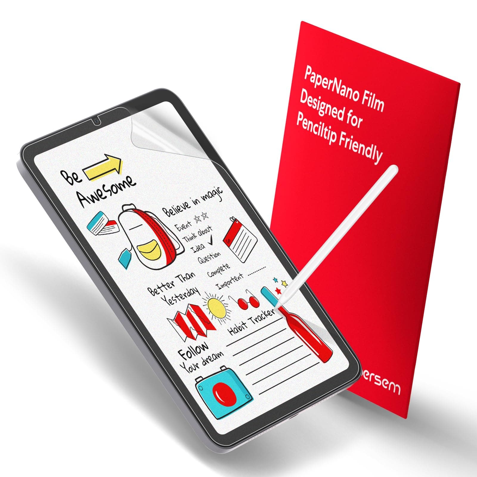 BERSEM 2-Pack Paper Screen Protector Compatible with iPad Mini 6 (2021) / iPad Mini 7 2024 (A17 Pro), 8.3 Inch, PET Film for Drawing, Anti Glare, Bubble Free, High Touch Sensitivity, Case Friendly