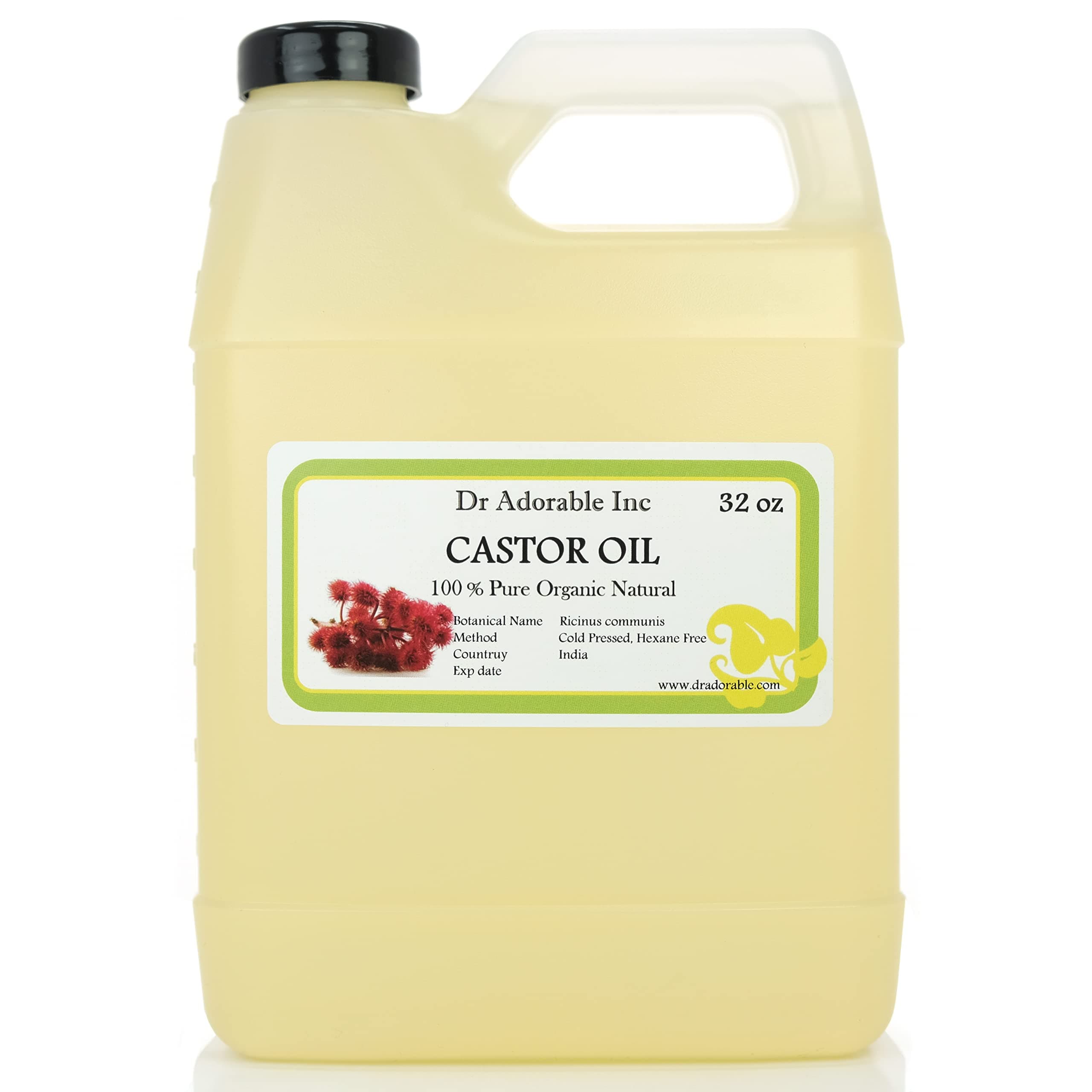 Dr Adorable - 32 Oz - Premium Castor Oil - 100% Pure Natural Organic Cold Pressed Virgin 1 Quart / 2 LB