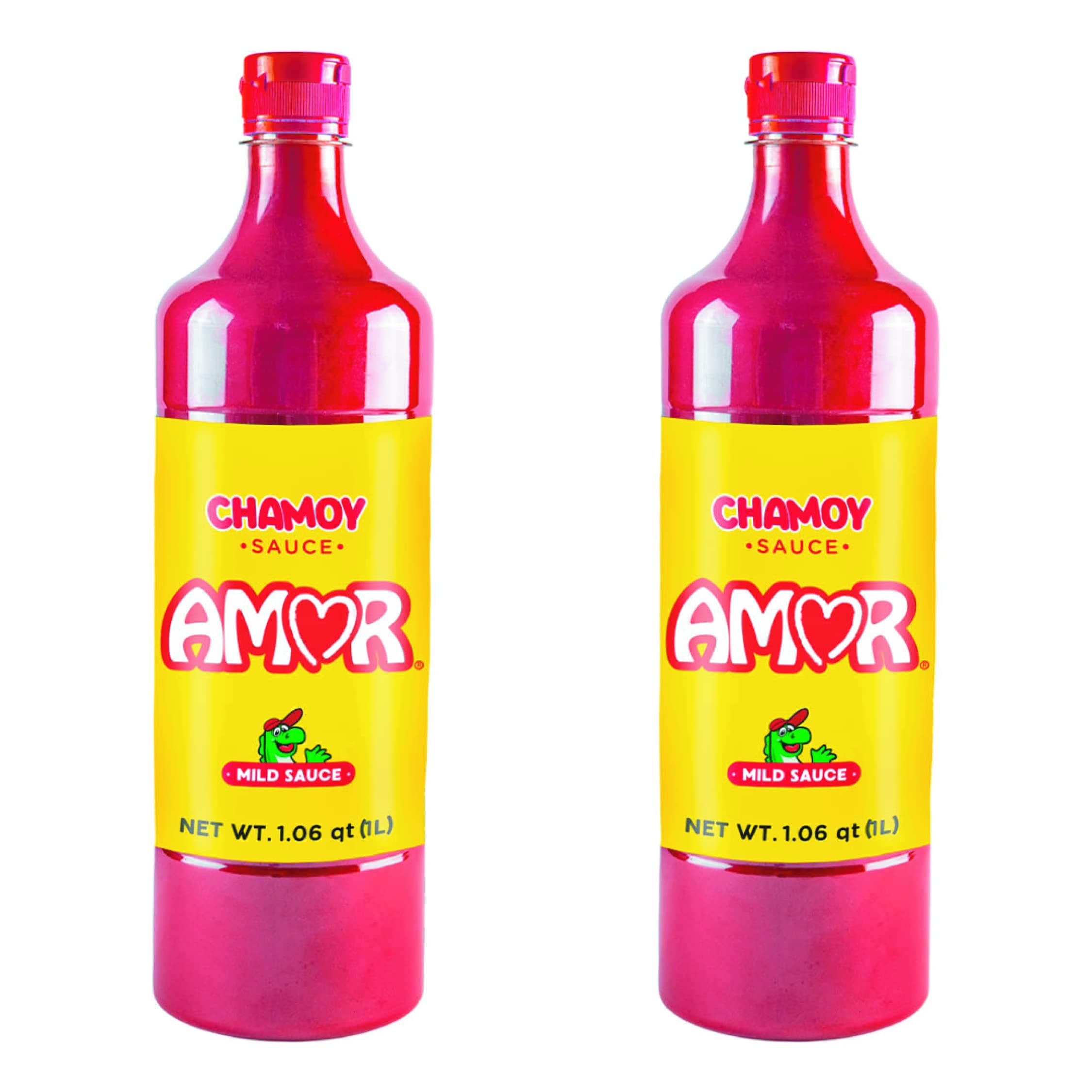 Amor Chamoy Sauce | Bittersweet flavor | 2,500 Scoville level Enjoy it with fruits, veggies, snacks, and drinks | Kosher | 33 fl oz bottle (Pack of 2)