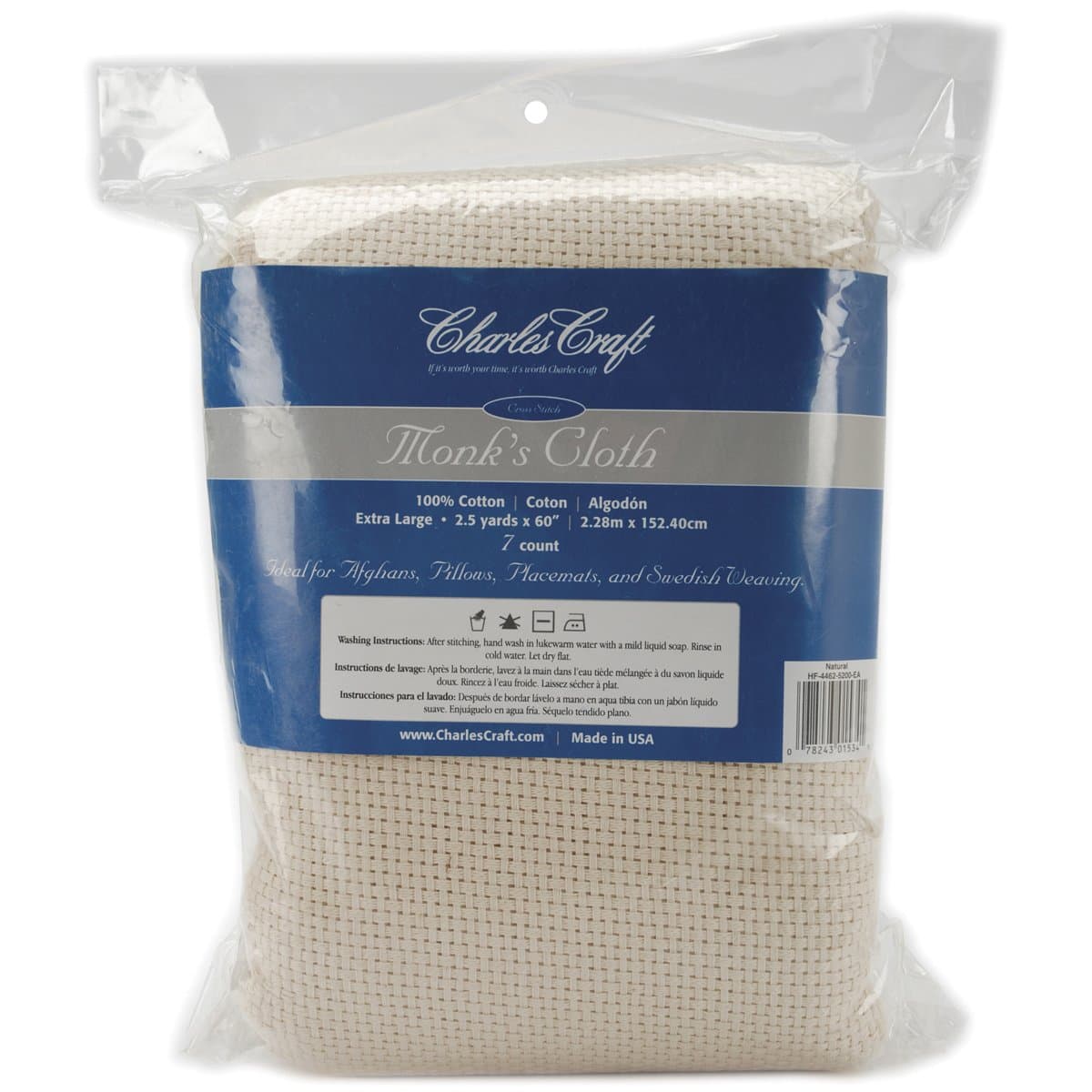 DMC Charles Craft Charles Craft Monk's Cloth Aida - 7 Count - 60" X2 (Natural)