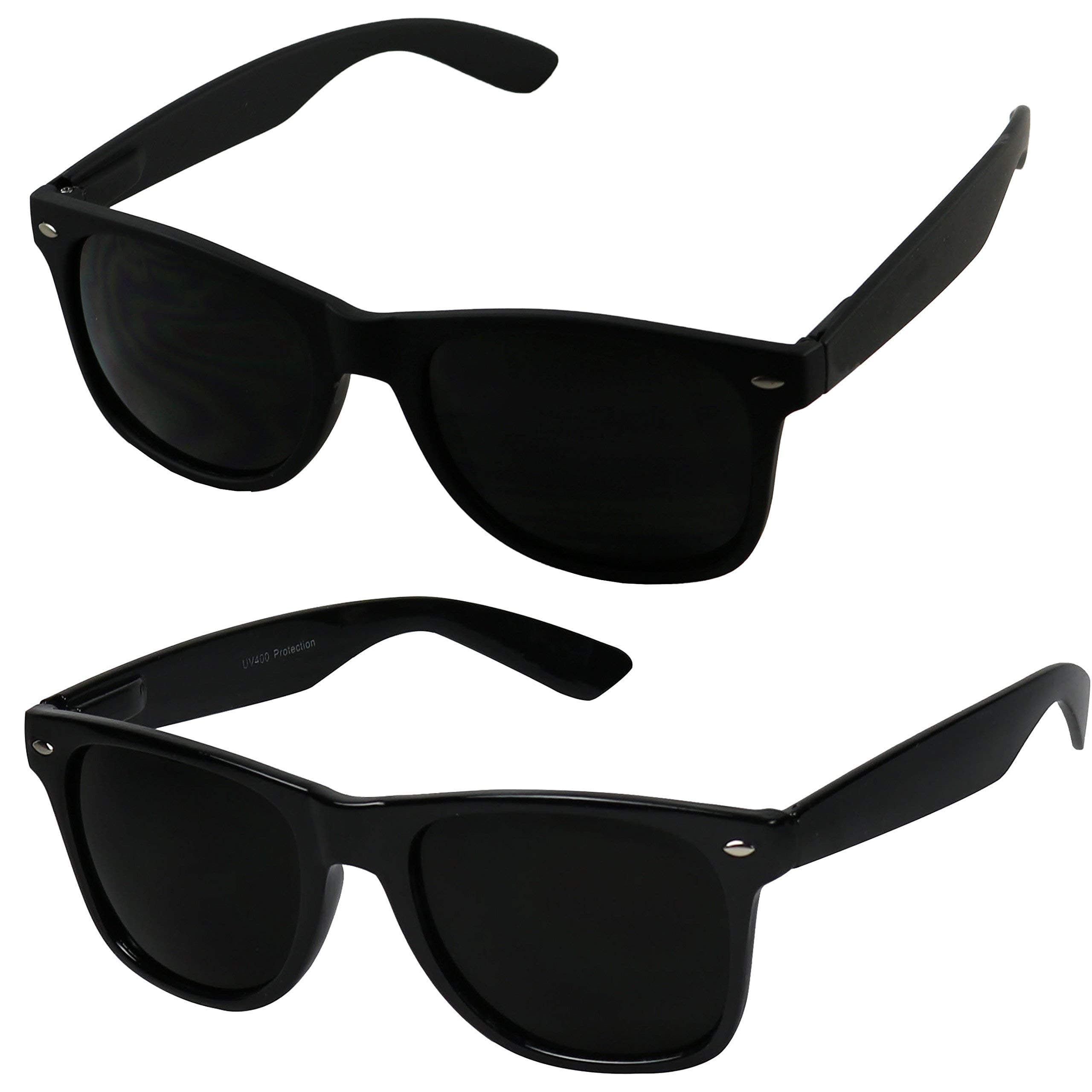 ShadyVEU Super Dark Black Sunglasses UV Protection Lens Spring Hinge 80s Vintage Retro Inspired Shades