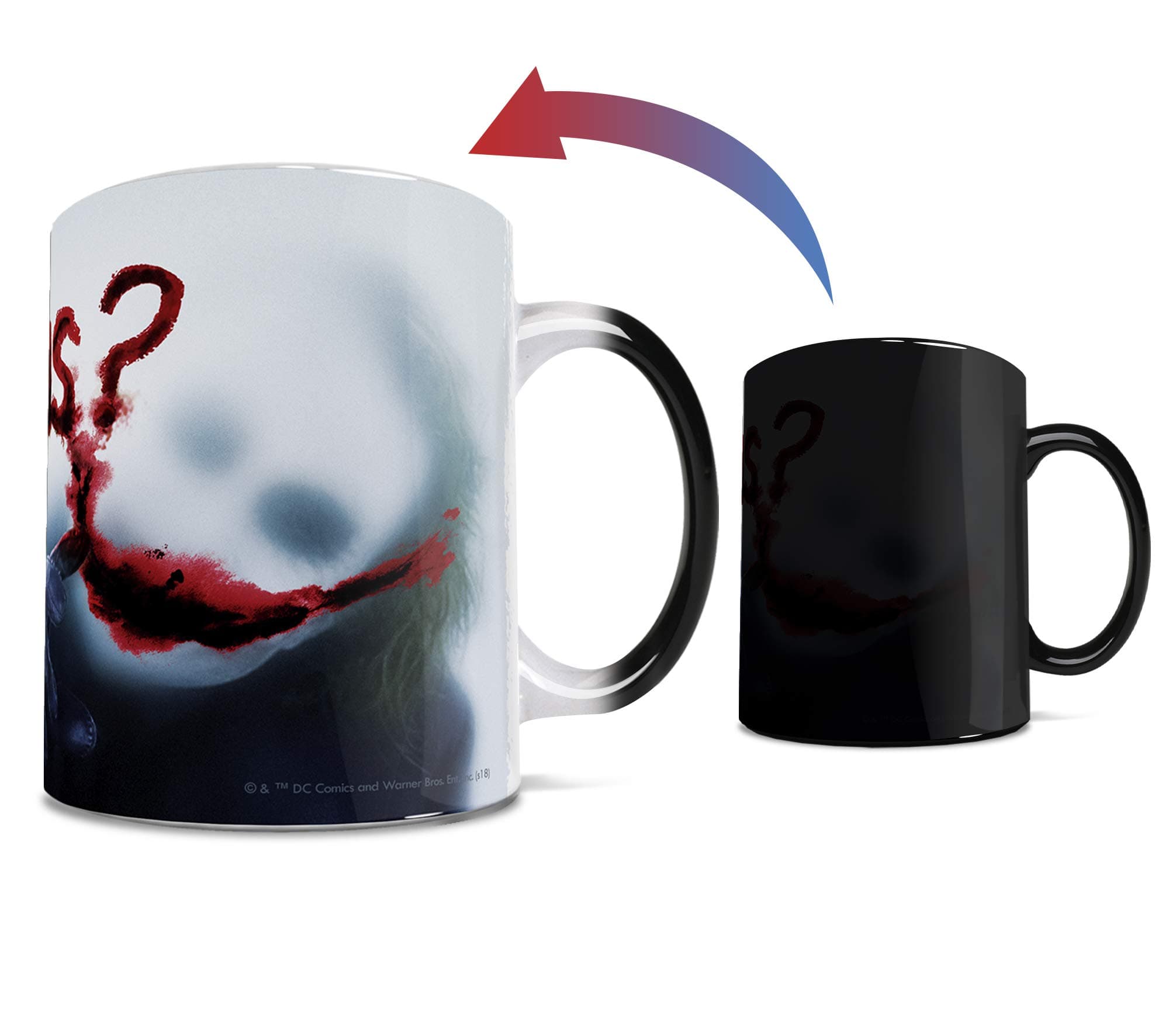 DC Comics - Batman: The Dark Knight - Joker - Why So Serious - One 11 oz Color Changing Heat Sensitive Ceramic Mug – Image Revealed When HOT Liquid Is Added!