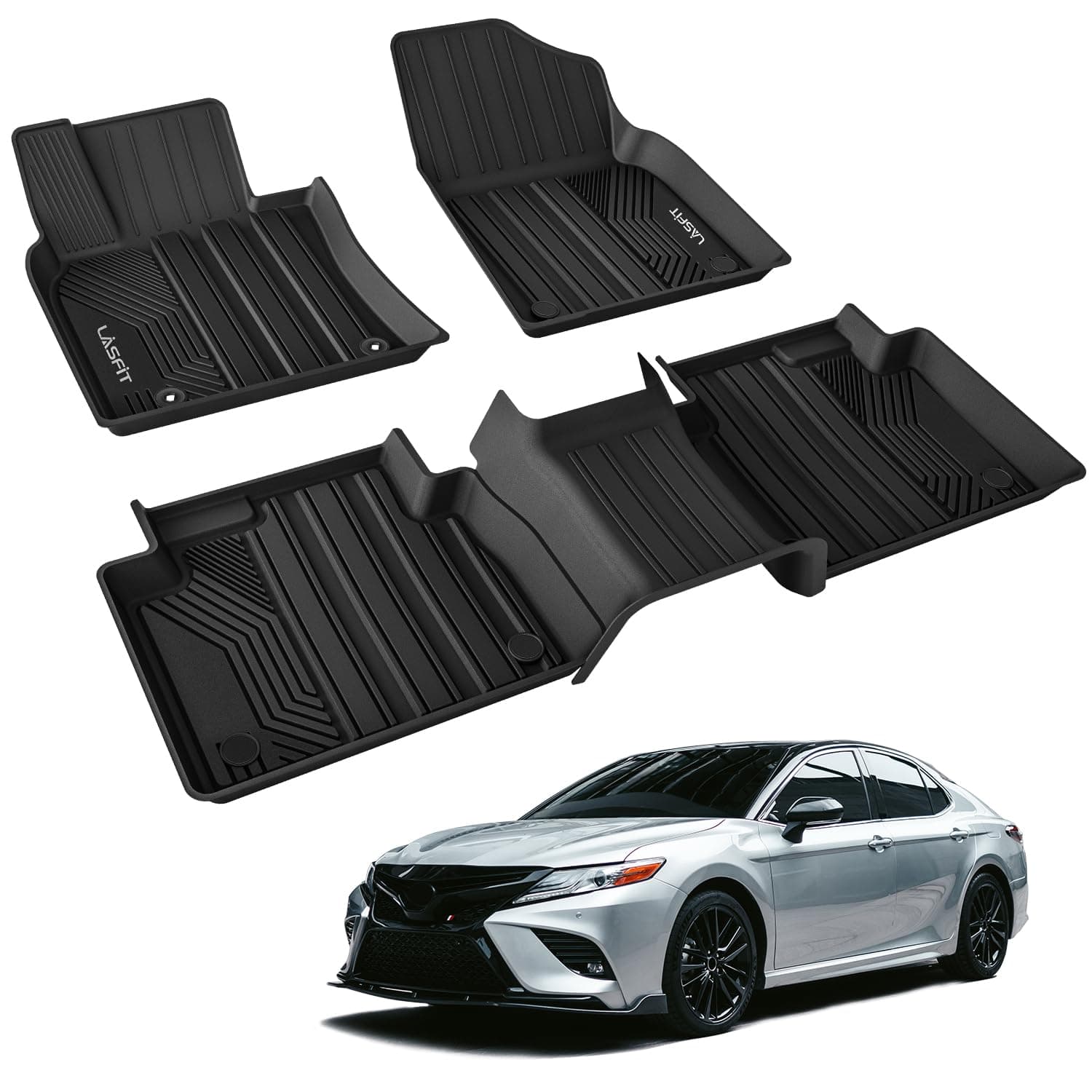 Floor Mats Fit for 2018-2023 Toyota Camry, FWD Only (Not Fit for Hybrid or AWD), All Weather Custom Fit Car Floor Liners 1st & 2nd Row, Black (2018-2023 Toyota Camry)