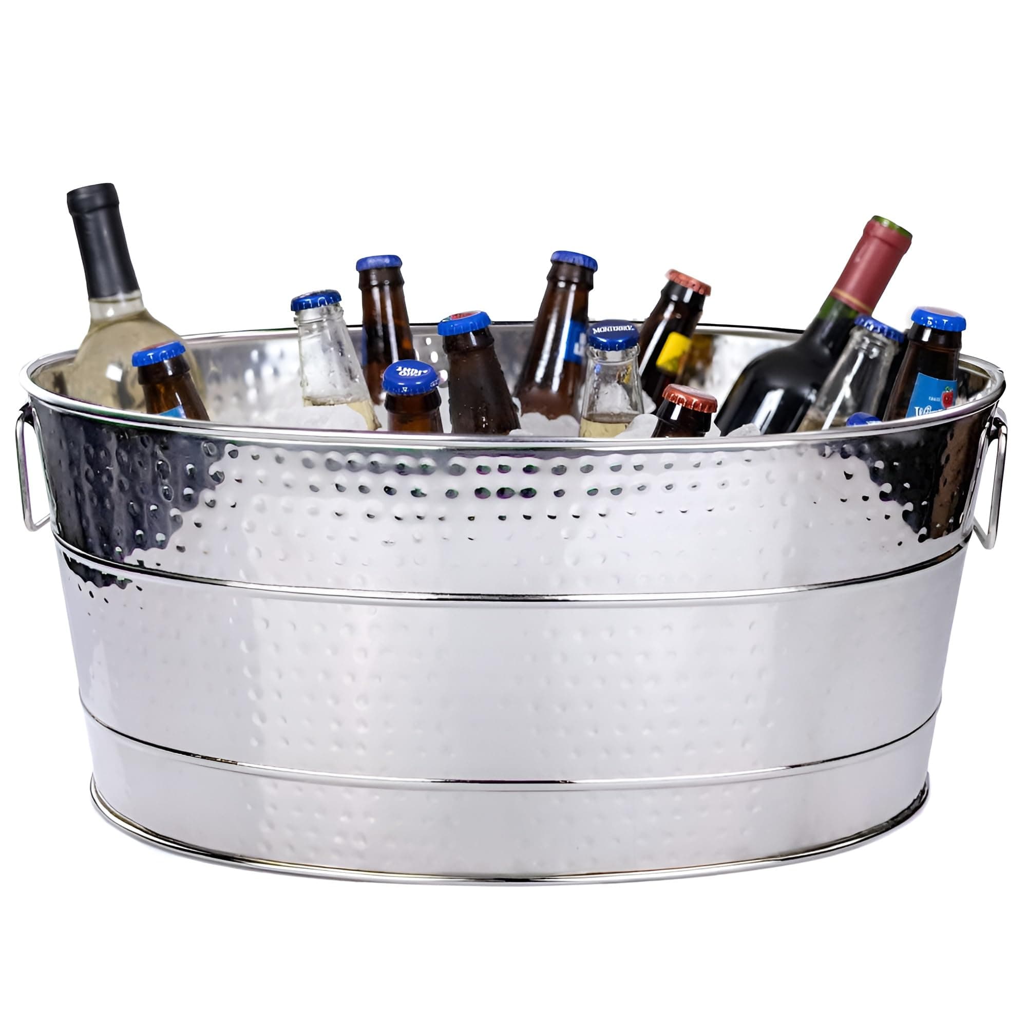 BREKX (Stainless Steel) - Aspen Stainless-Steel Metal Bucket for Ice and Drinks, Beverage Chiller for Parties