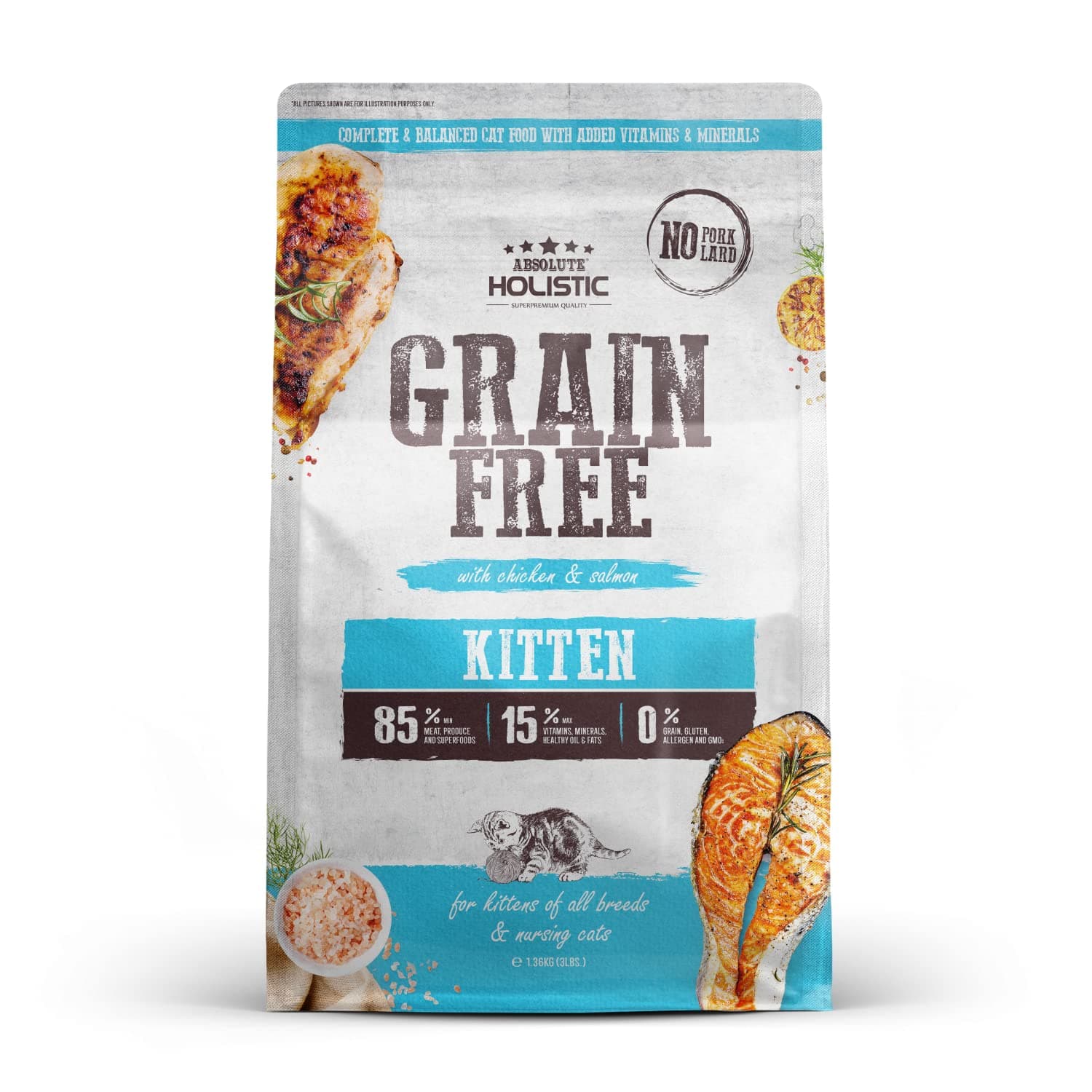 Absolute Pet Holistic Grain Free Cat Food Kitten 1.36kg (U1177)