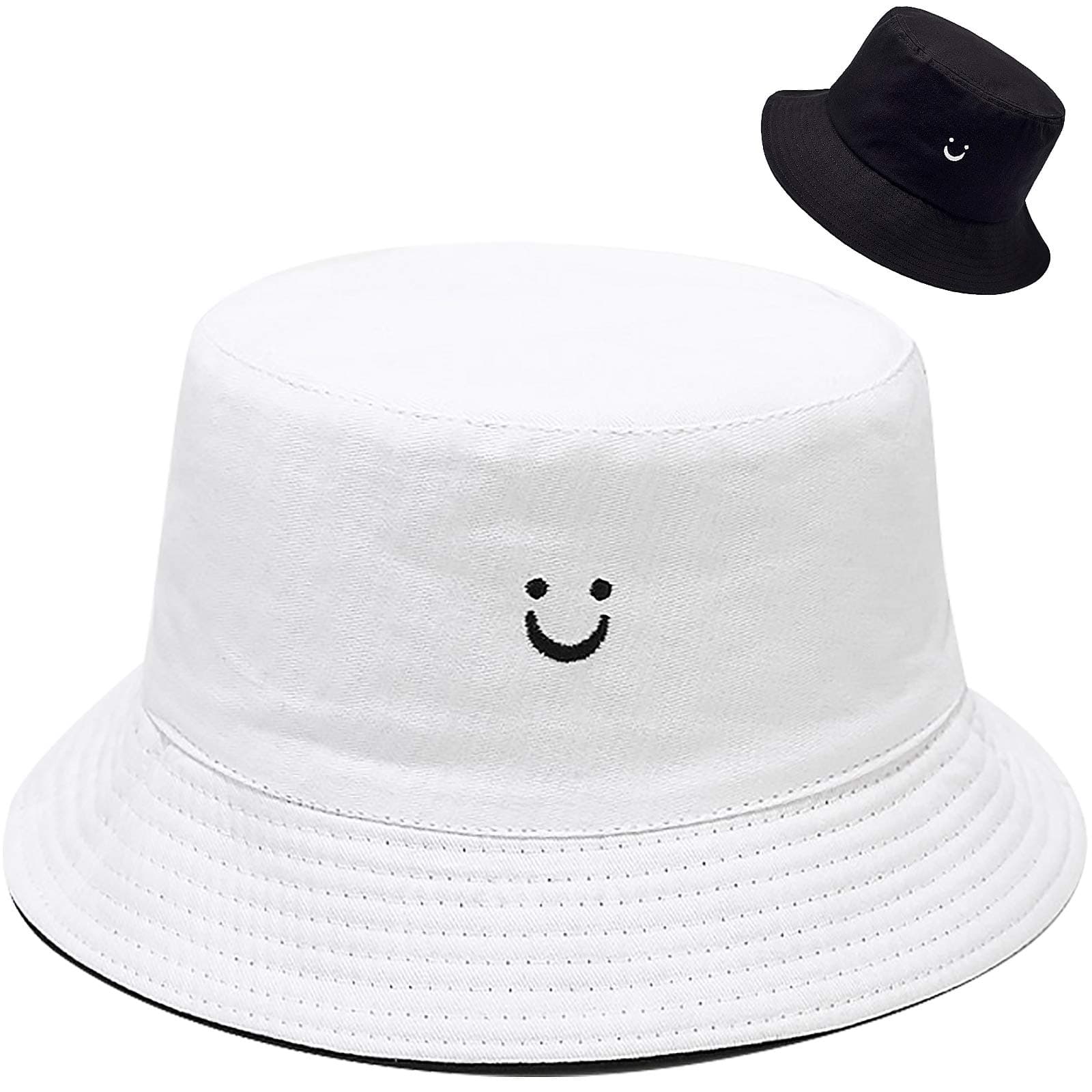 Unisex Bucket Hat Beach Sun Hat Aesthetic Fishing Hat for Men Women Teens, Reversible Double-Side-Wear
