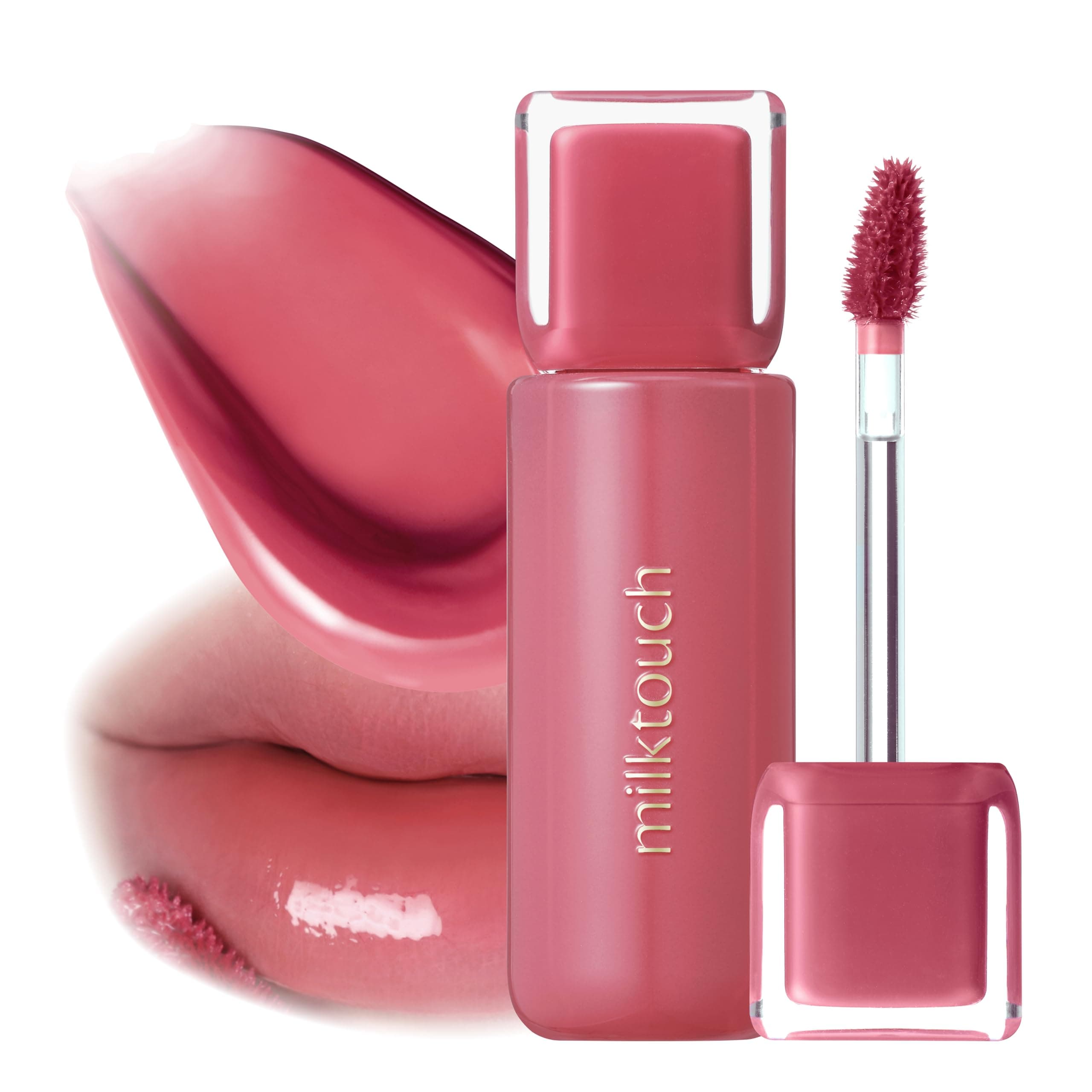 MILKTOUCH Jelly Fit Lip Tint (08 Rosy Breeze) with Cooling Plumping Effect and Water-Based Non-Sticky Texture | Long Lasting Korean Beauty Lipstain Tinted Gloss Oil | Stocking Stuffers for Women