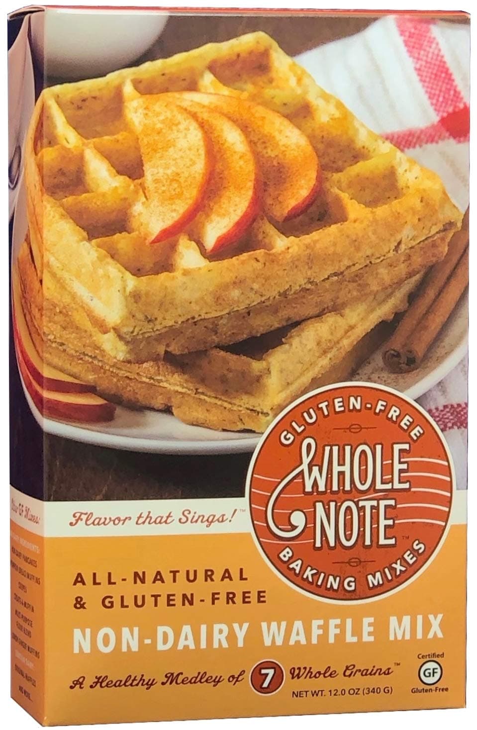 Whole Note Non-Dairy Waffle Mix, 7-Whole-Grain and Naturally Gluten-Free (Single Package)