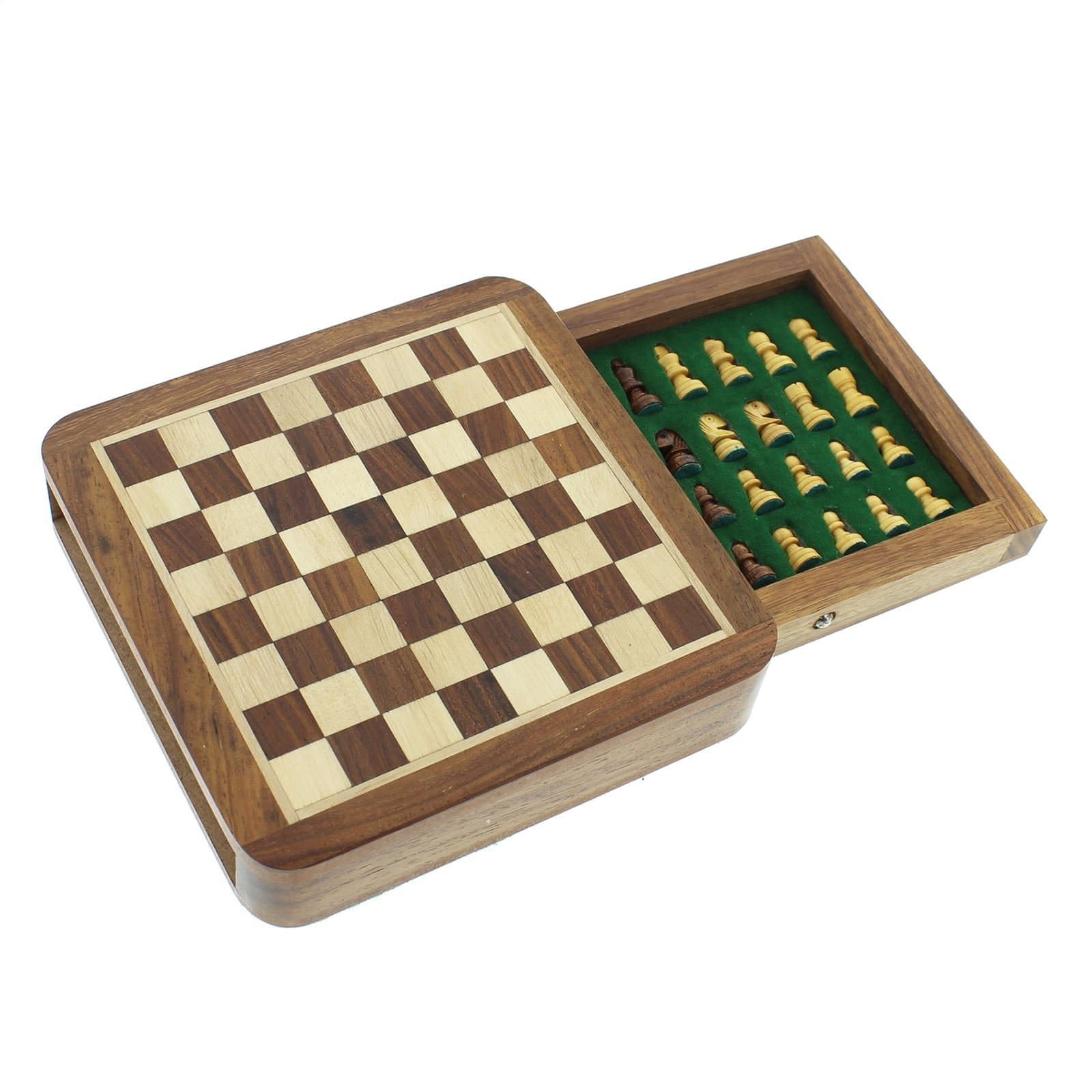 Widdop and Co Travel Magnetic Chess Board Set with Drawer - Emporium Collection