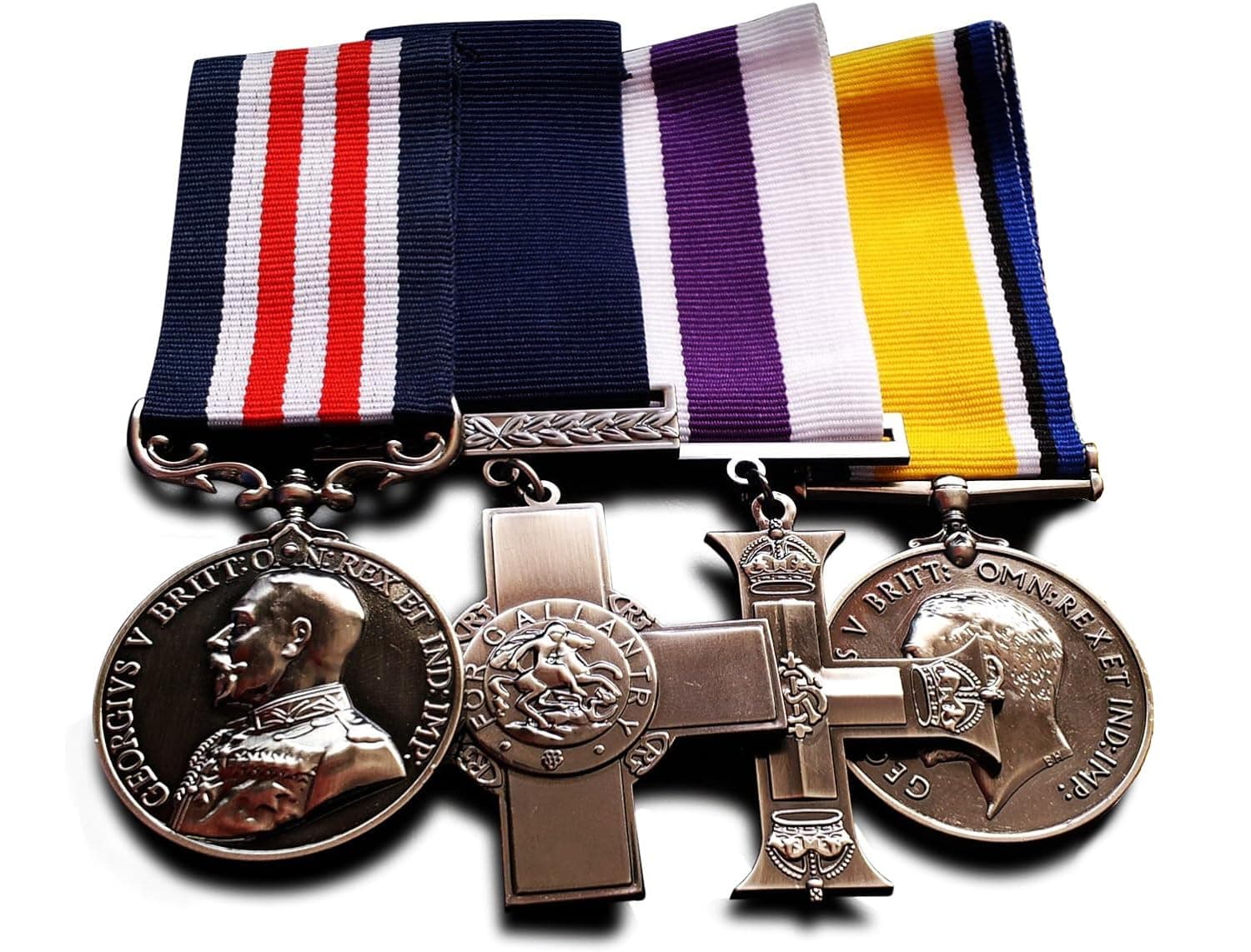 Military Medals Group Set : George Cross, Military Cross, War Medal & Victory Medal - Copy Awards Medals, War Medals, Army Medals