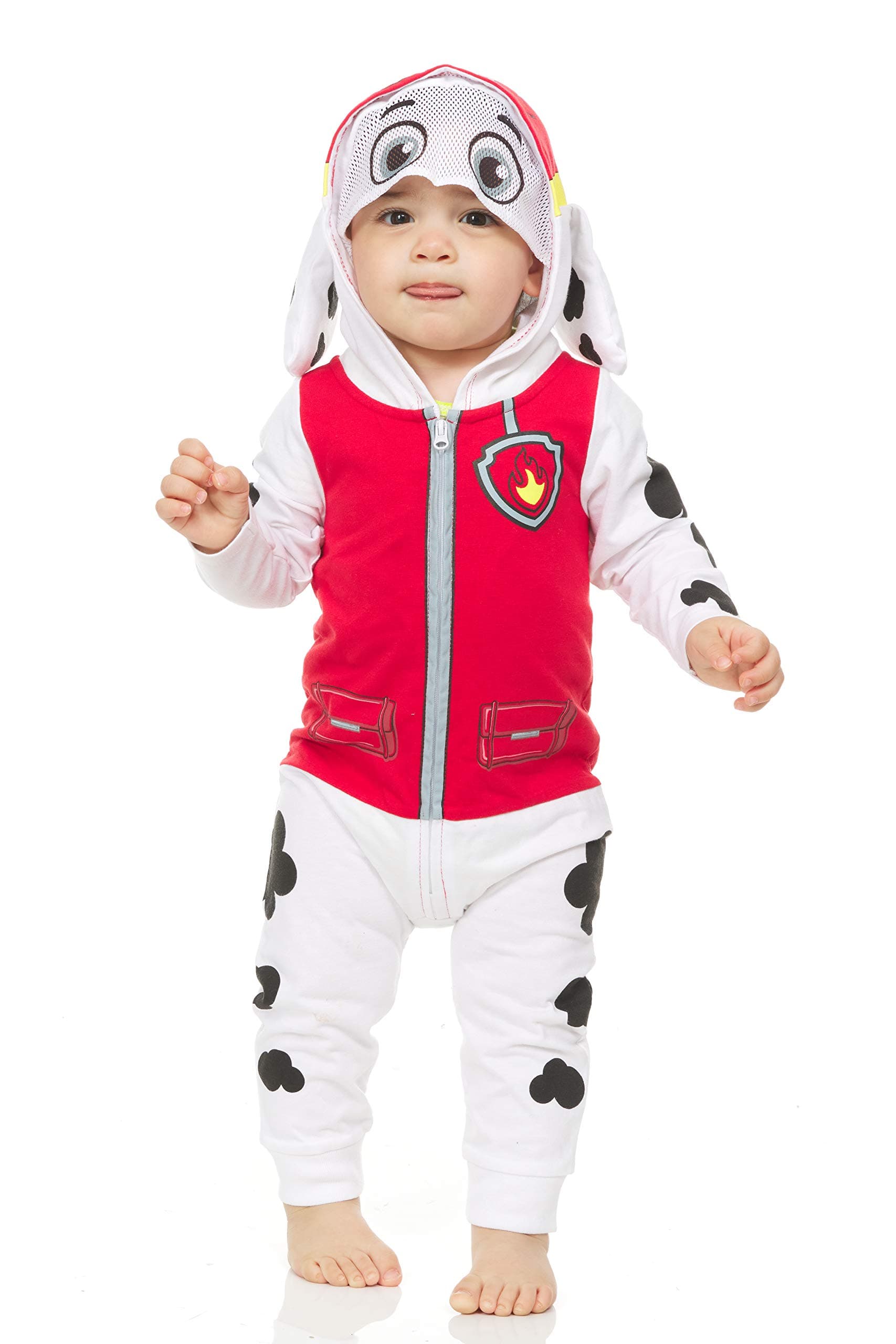 Paw Patrol Baby Boys Marshall Costume Costumes for Boys - Hooded Jumpsuit with Mesh Visor