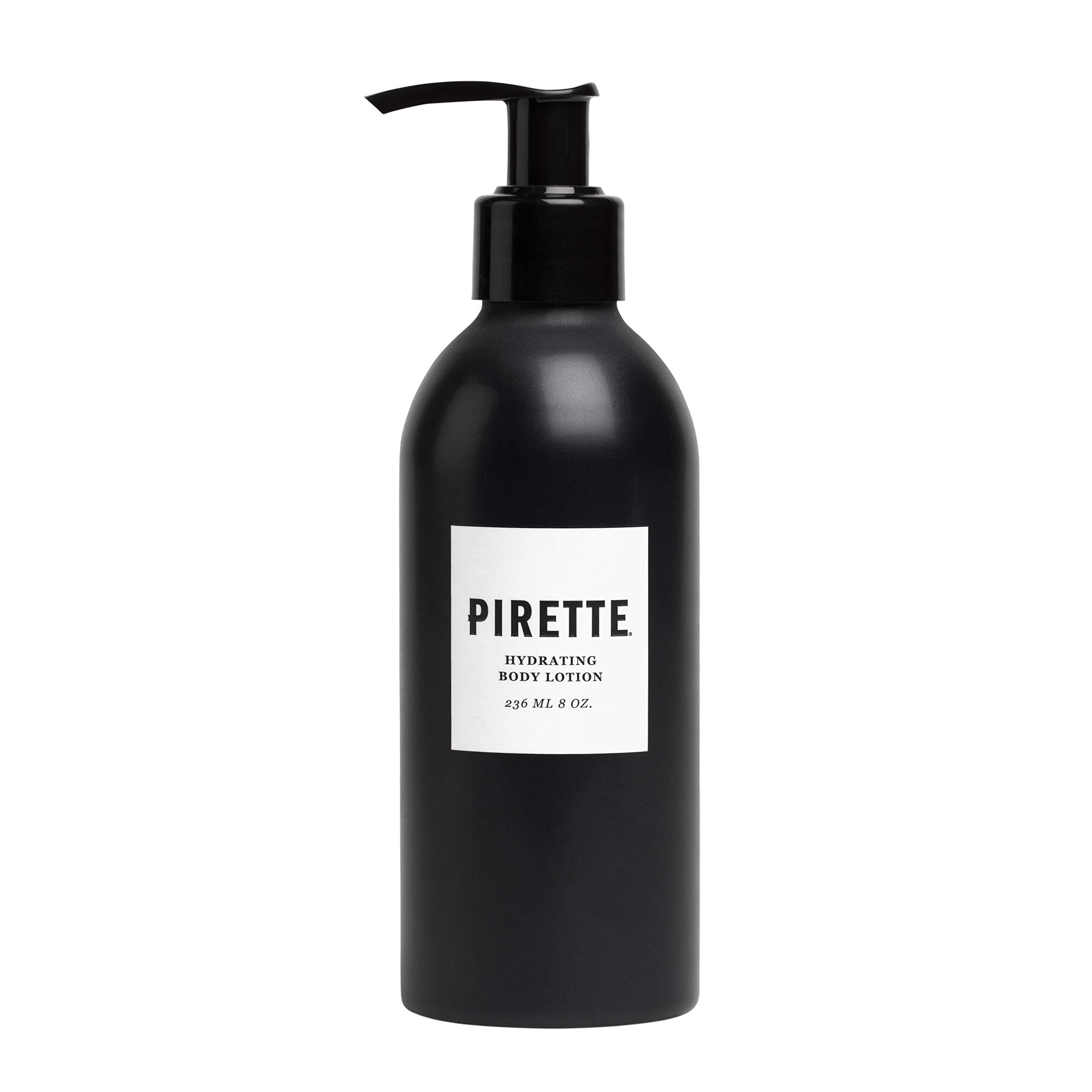 PIRETTE Hydrating Body Lotion for Men & Women, Lightweight, Fast-Absorbing Body Moisturizer with Coconut Oil, Macadamia Oil & Shea Butter, Daily Skin Moisturizing Lotion in Pump Bottle, 8 fl oz