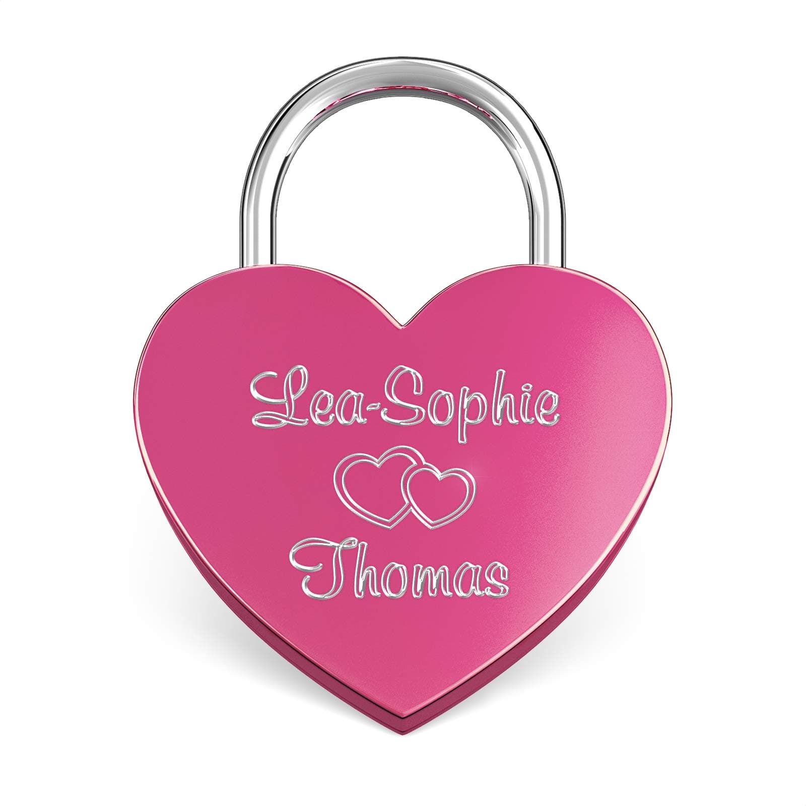 LIEBESSCHLOSS-FACTORY Engraved Heart Padlock Pink, Gift-Box and Much More… Get Your Customized Love-Lock Now!