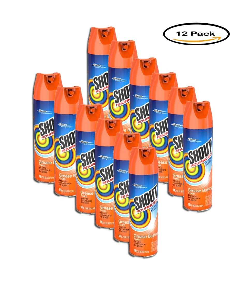 Pack of 12 - Shout Advance Stain Remover Aerosol, 18oz, Red