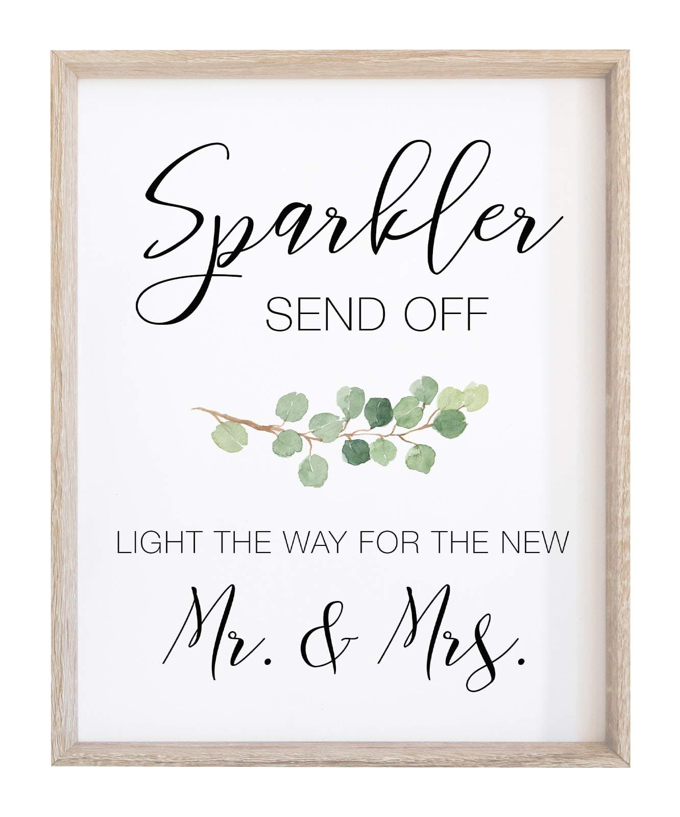 2 City Geese Wedding Sparkler Send Off Sign | Eucalyptus Theme on Thick Watercolor Cardstock 8x10 inches NOT FRAMED | Reception Sparkler Exit Greenery Signs