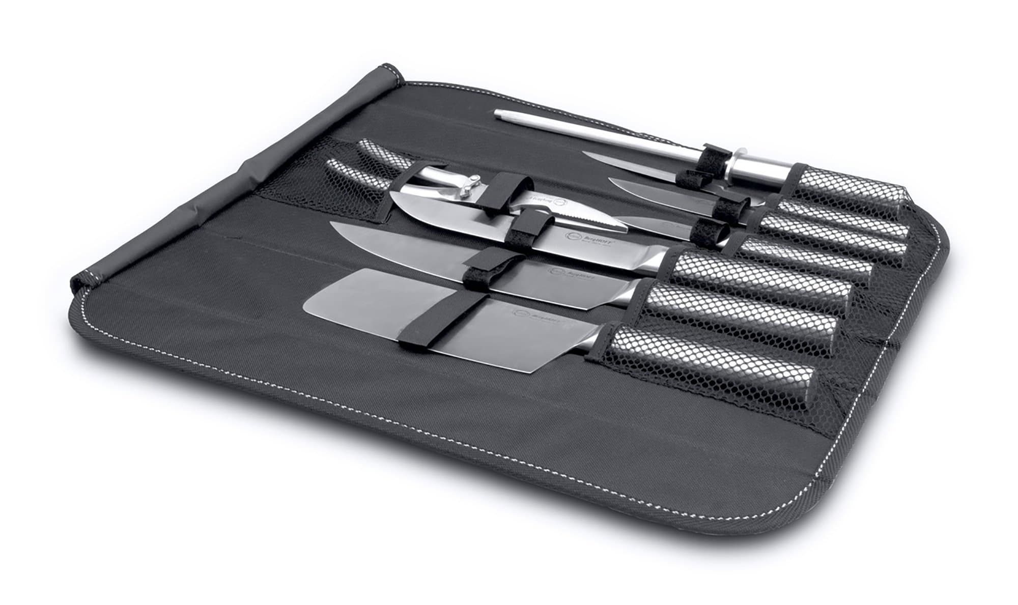 BergHOFF Eclipse 9-Piece Knife Set Folding Bag Hollow, Silver