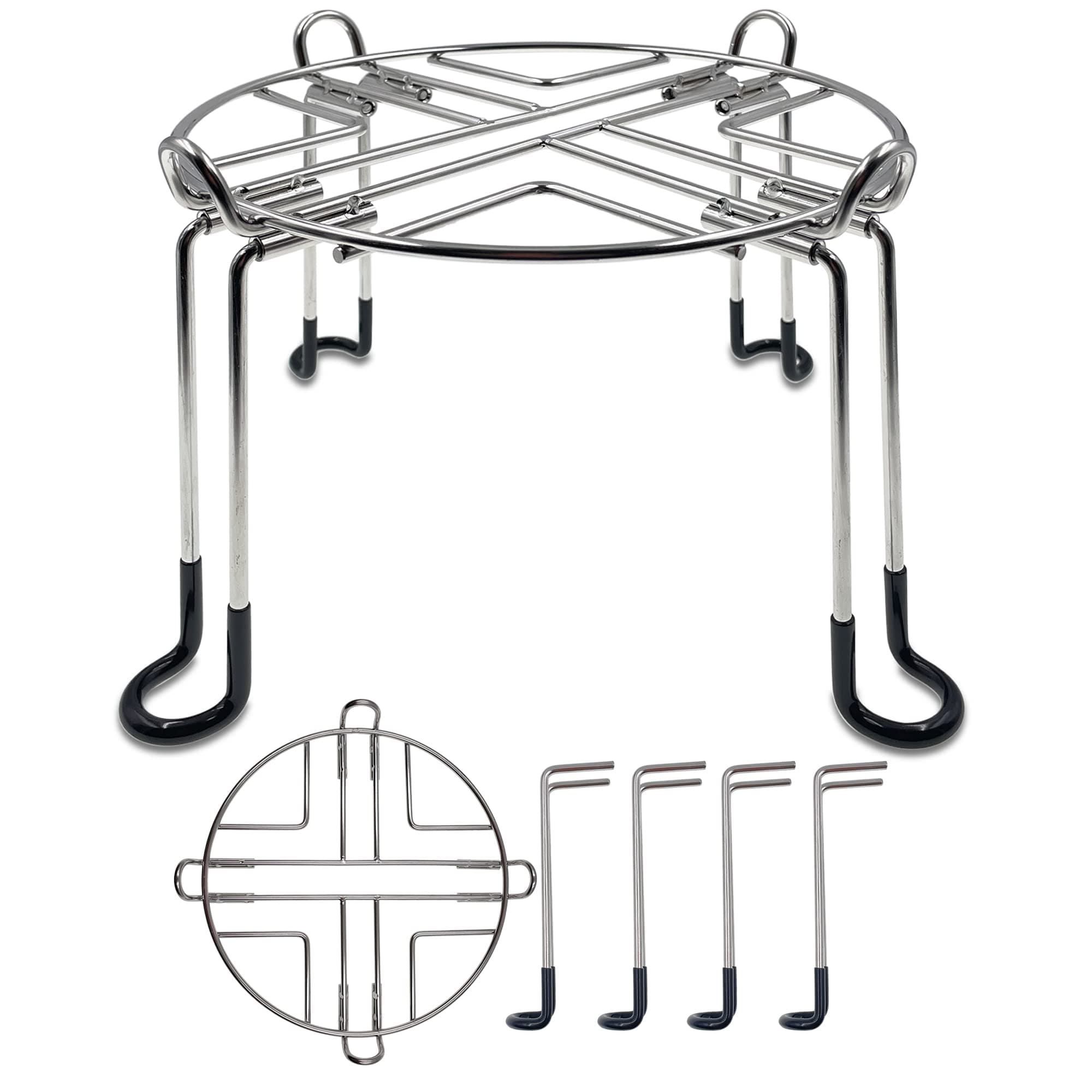 Stainless Steel Countertop Stand with Rubberized Non-Slip Feet, 9" Diameter by 6" Tall, Compatible with Berkey Big, Travel, Royal Gravity-fed Water Filter System and other Gravity Tanks