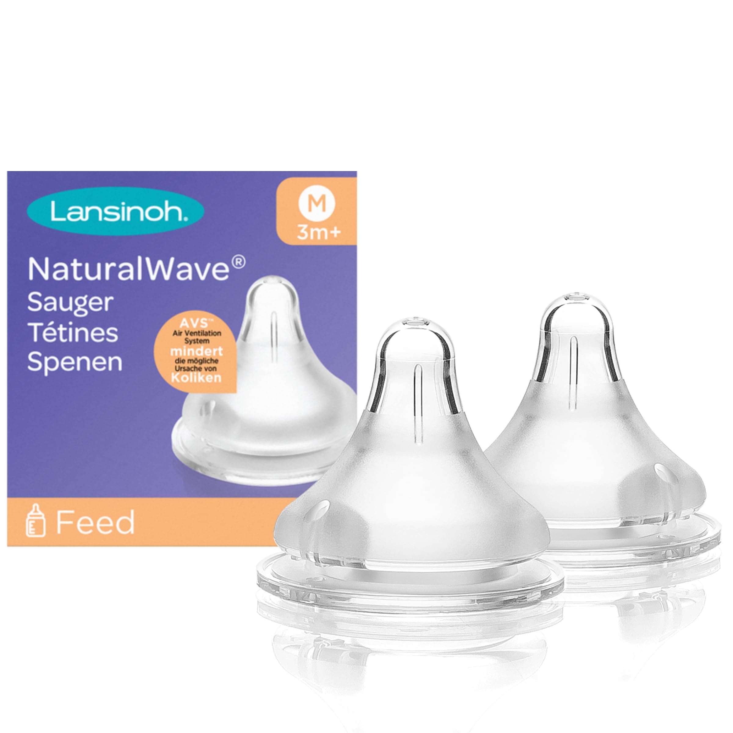 Lansinoh Momma Medium Flow Teats for Newborn (Pack of 2, Transparent)