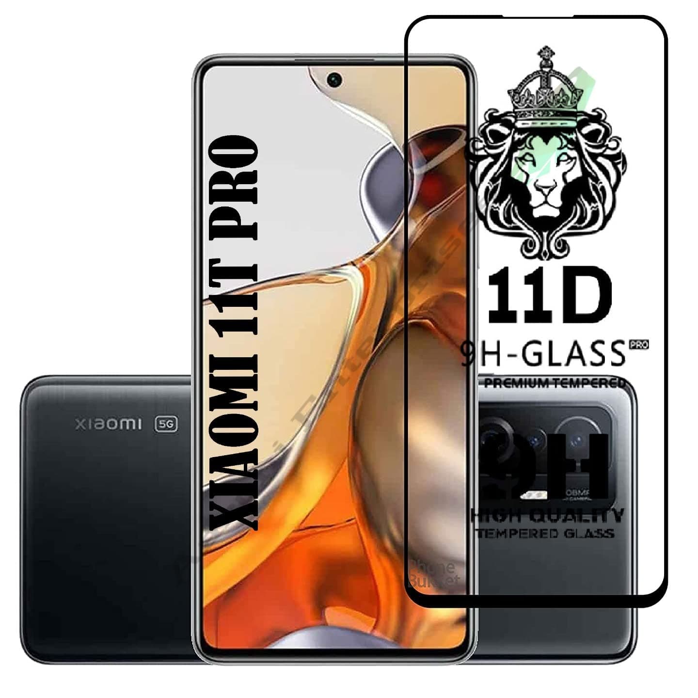ZOOBY OFFICIAL Tempered Glass Full Glue 9H Flexible Tempered Glass Screen Protector Compatiblity for Your Xaiomi Mi 11T Pro -Black Edges (Full Screen Coverage)