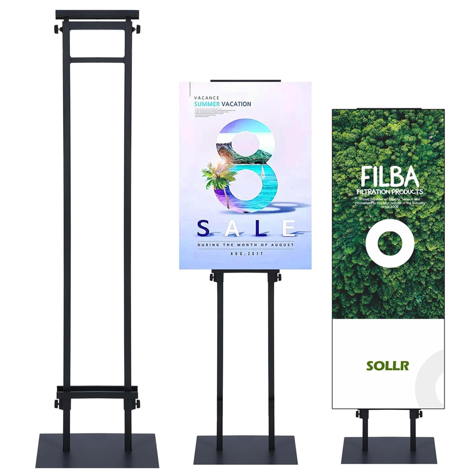 Nisorpa Double-Sided Poster Stand for Posters up to 200cm Height, Sign Banner Display Stand Height Adjustable Floor Standing KT Board for Wedding, Advertising, Exhibition