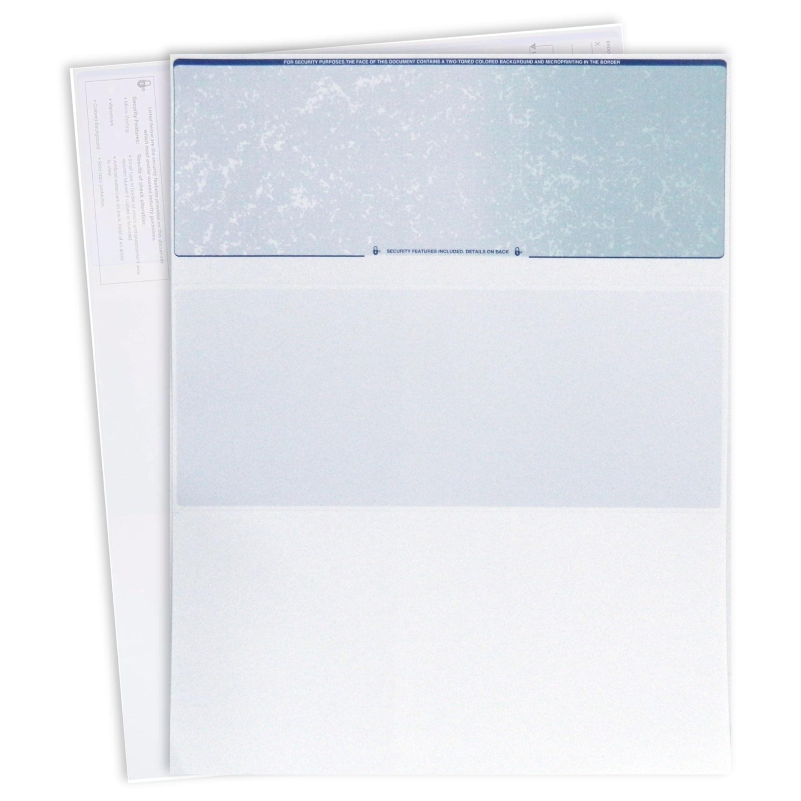 EnDoc Computer Check Paper - 100 Sheets - Business Checks on Top - Security Features & Laser Printer Compatible with Quickbooks Blank Check Stock - Prismatic Blue Green