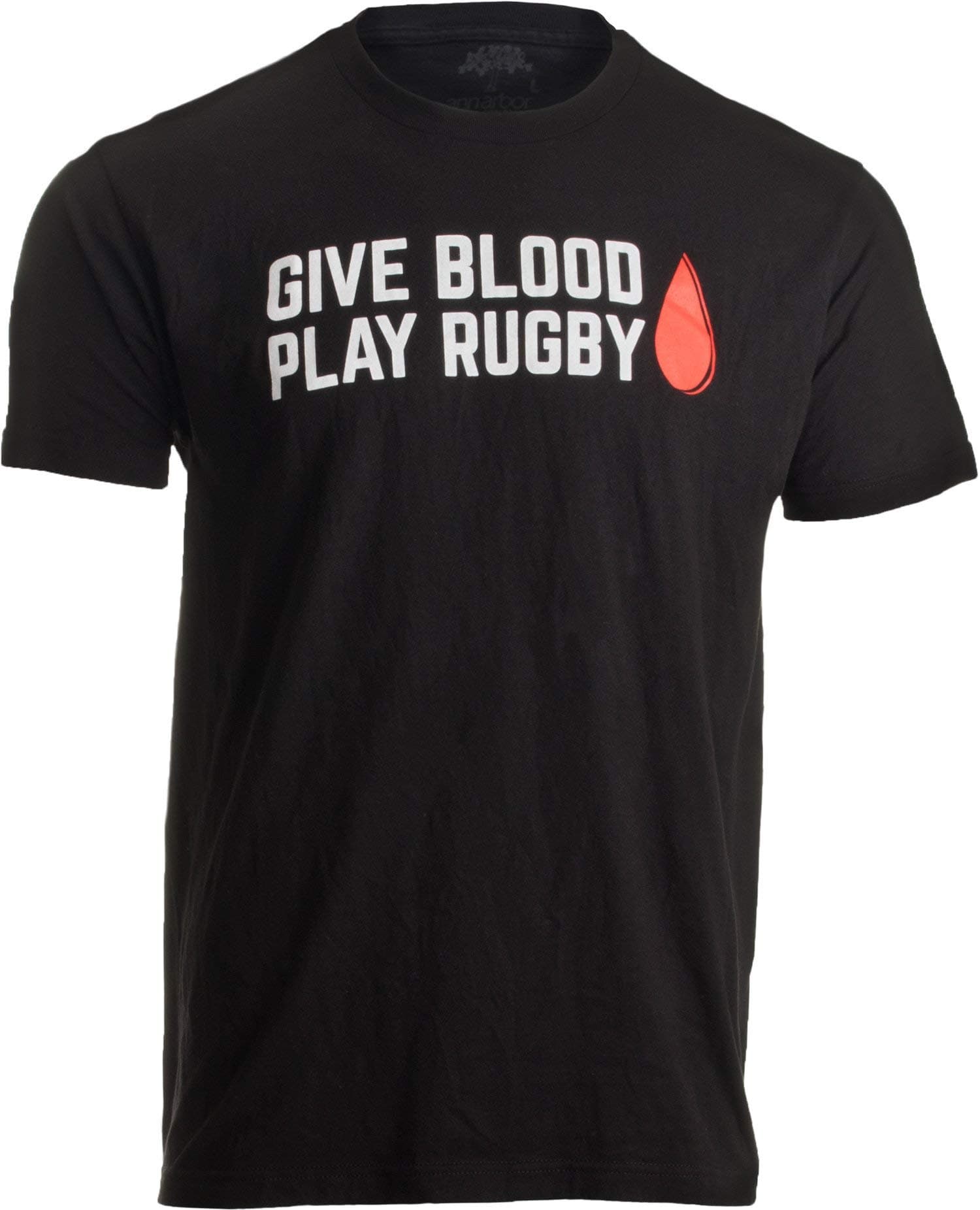 Ann Arbor T-shirt Co.Give Blood, Play Rugby | Funny Rugby Player Rugger League Union Humor T-Shirt