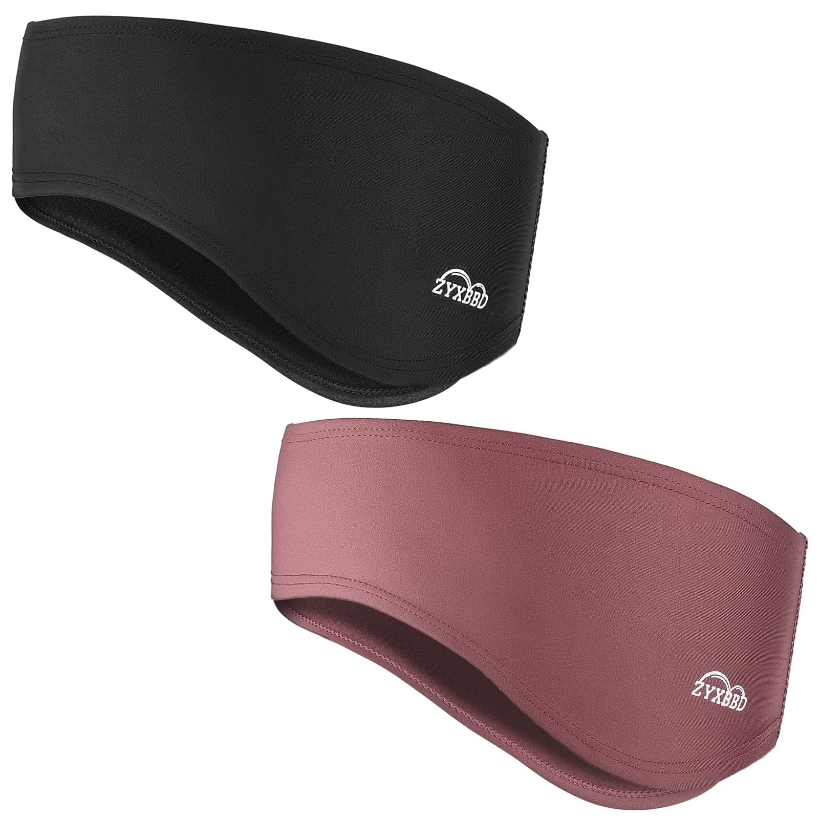 Ear Warmers for Women and Men-Fleece Winter Ear Warmer Headband Ear Muffs for Jogging Running Hiking Cycling Skiing (Black+Red)